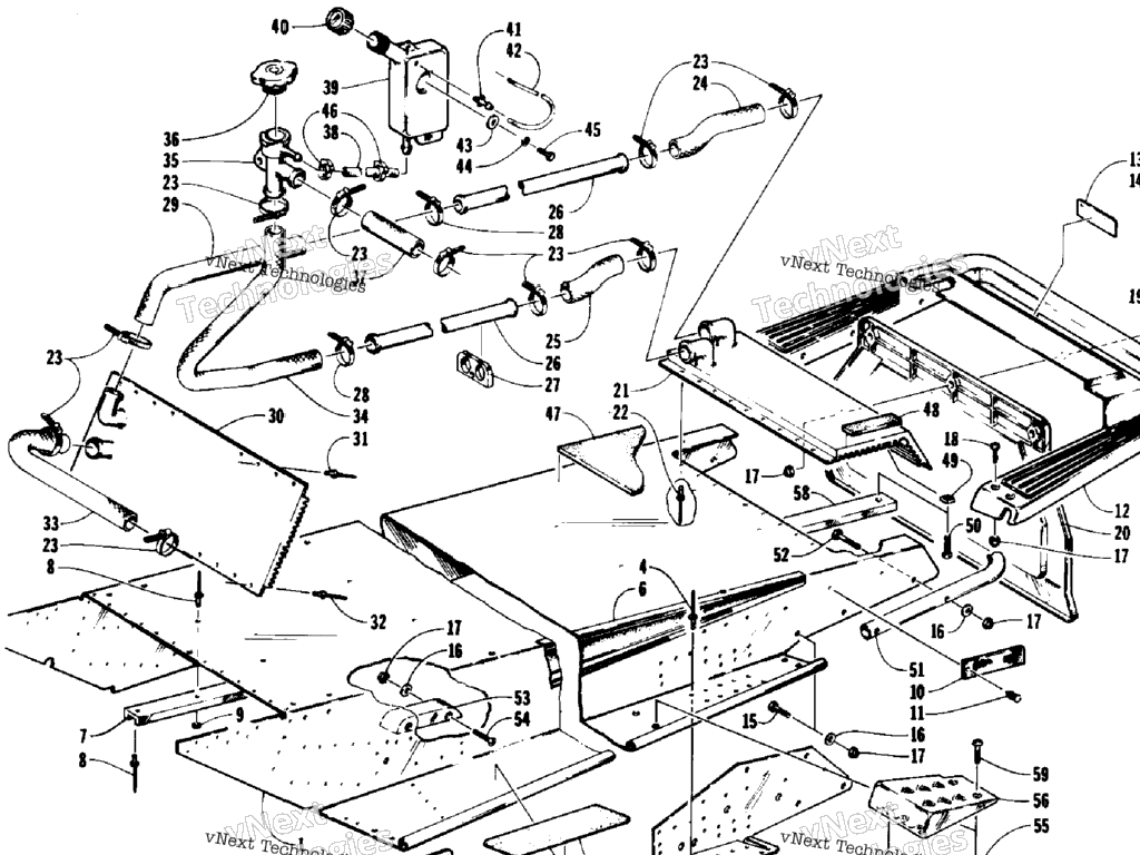 Схема узла Туннели, Охлаждение, И Задний Бампер