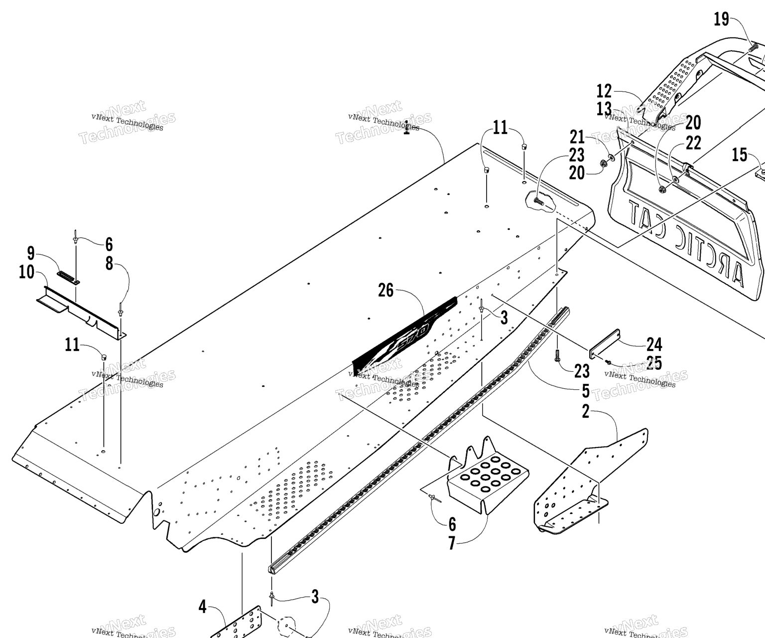 Схема узла Туннель И Задний Бампер