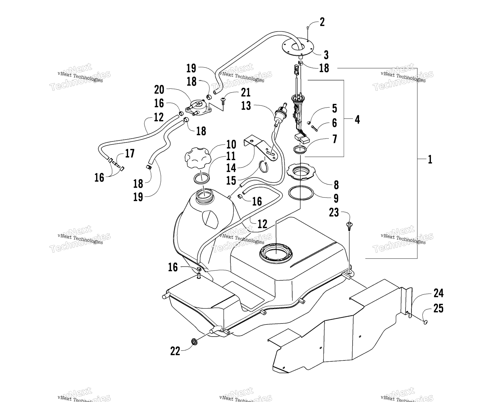 Схема узла Сборка Бензобака