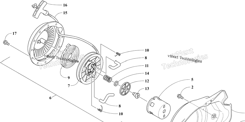 Схема узла Сборка Стартерного Привода И Air Shroud