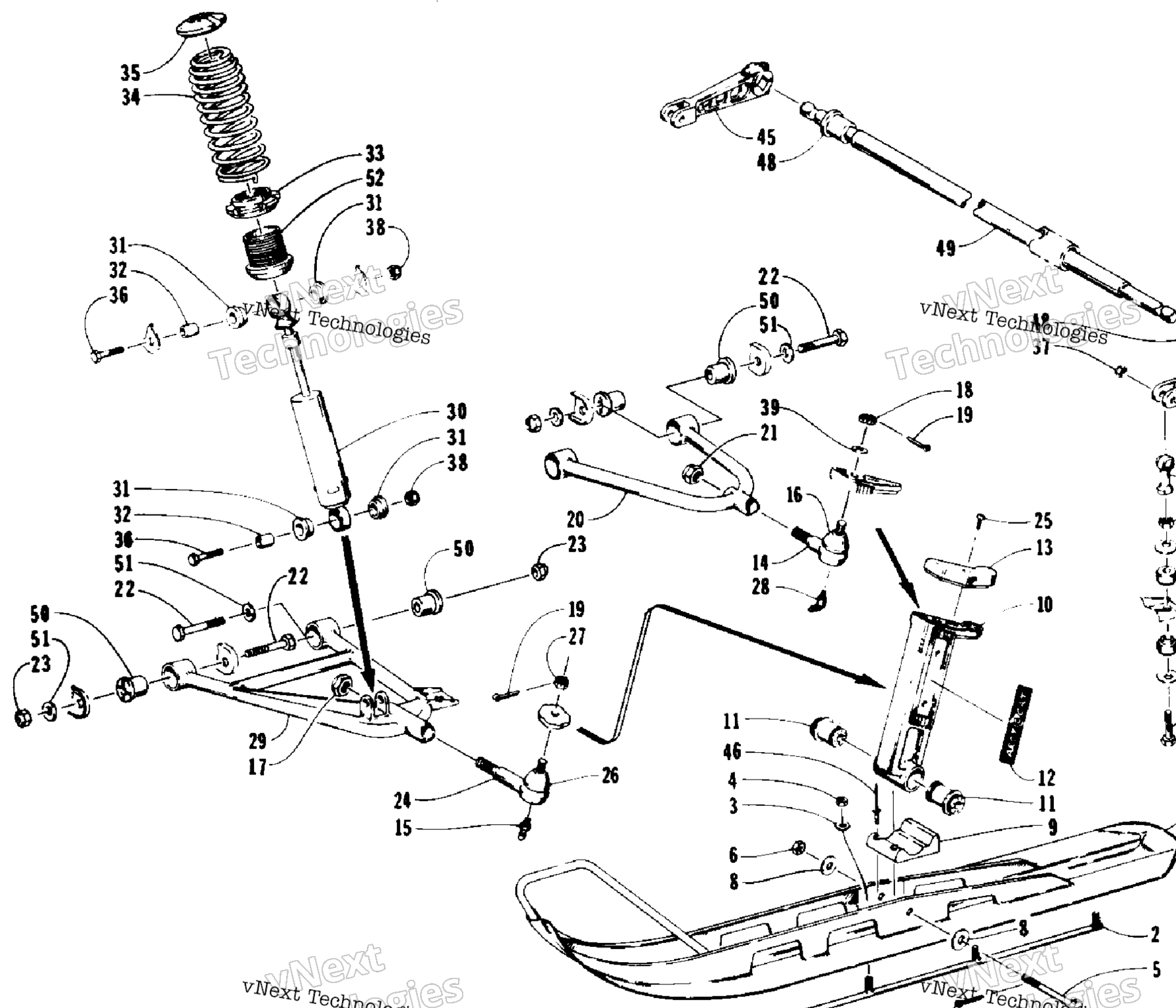 Схема узла Ски И Передняя Подвеска