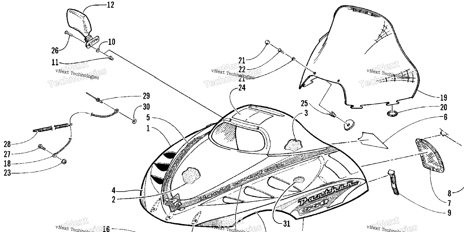 Схема узла Крышка И Сборка Ветрового Стекла