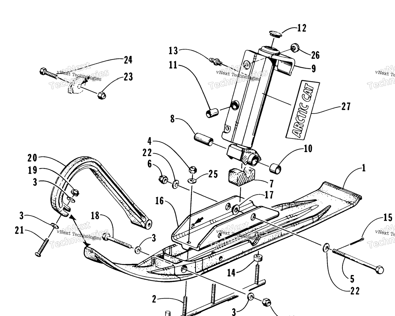 Схема узла Сборка Лыжи И Шпинделя