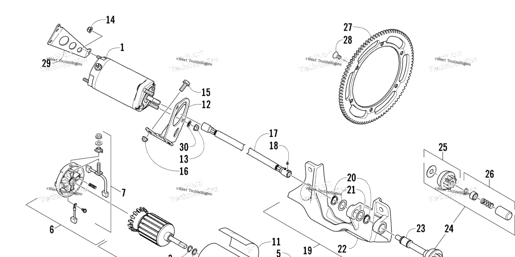 Схема узла Сборка Стартера Flex-Drive