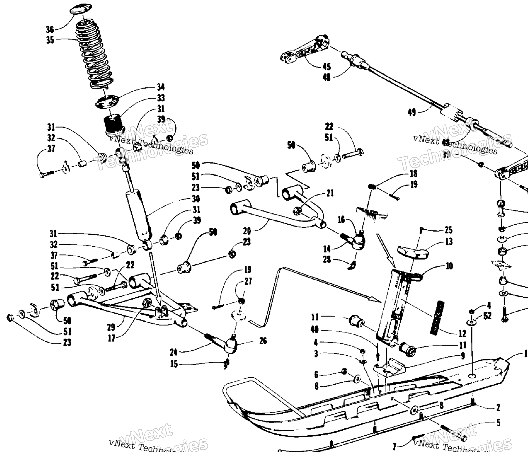 Схема узла Ски И Передняя Подвеска