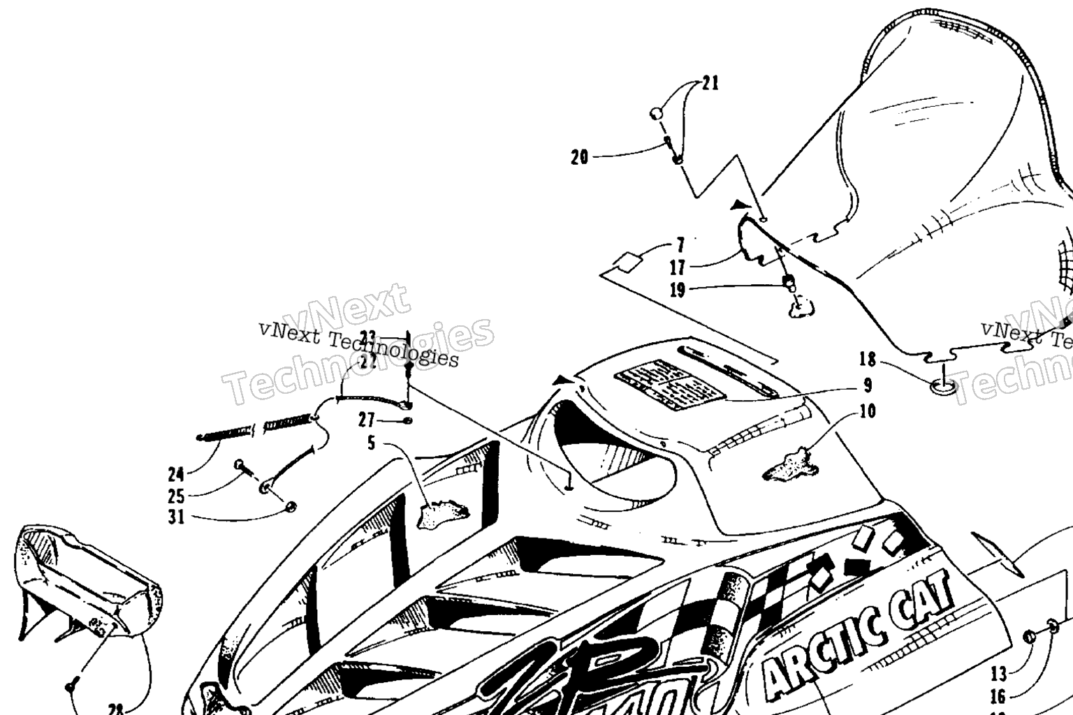 Схема узла Крышка И Сборка Ветрового Стекла