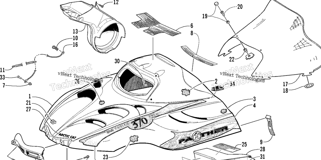 Схема узла Крышка И Сборка Ветрового Стекла