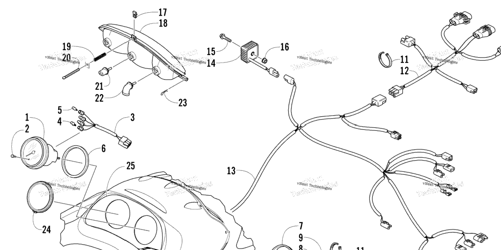 Схема узла Фары, Приборы И Электрические Узлы