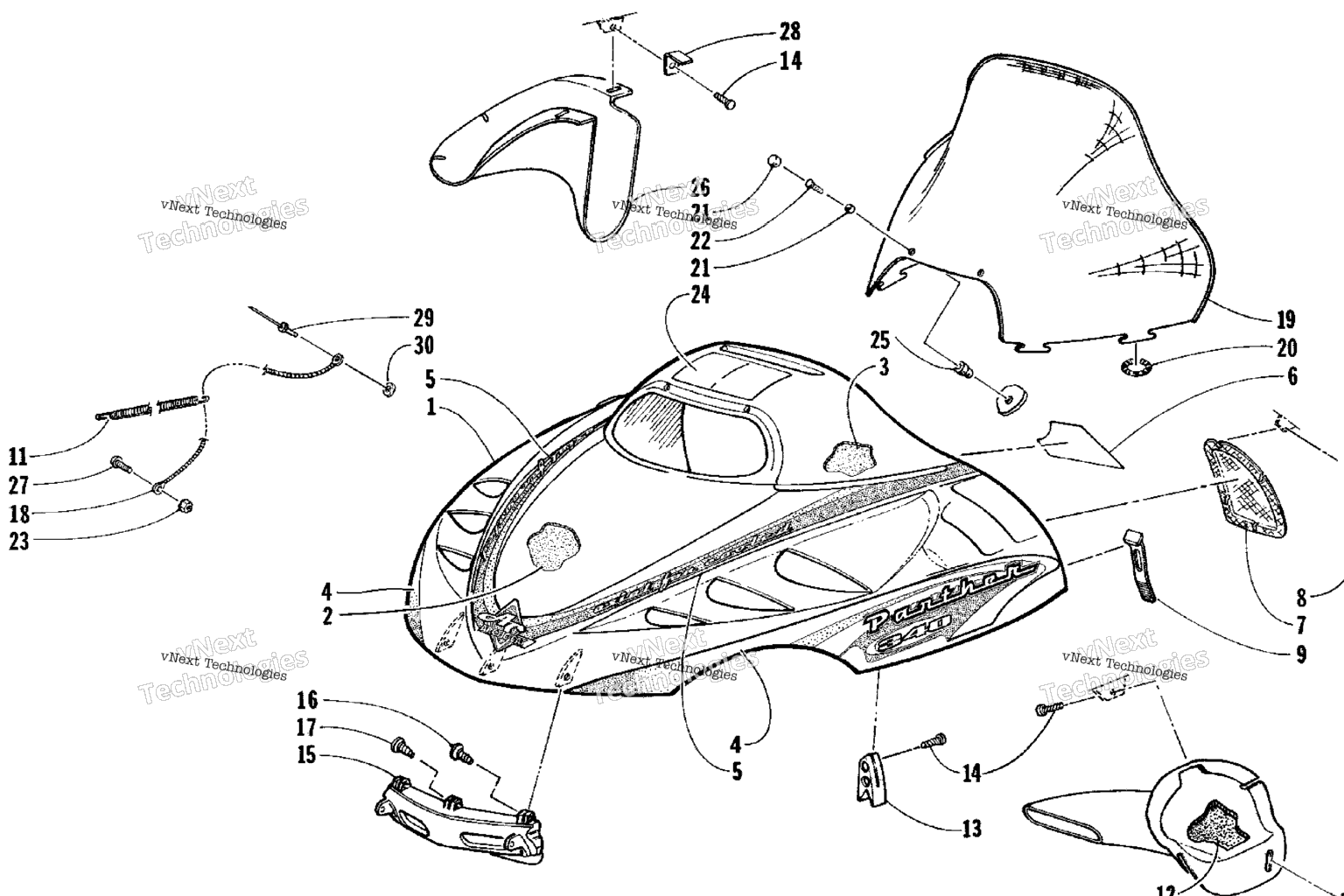 Схема узла Крышка И Сборка Ветрового Стекла