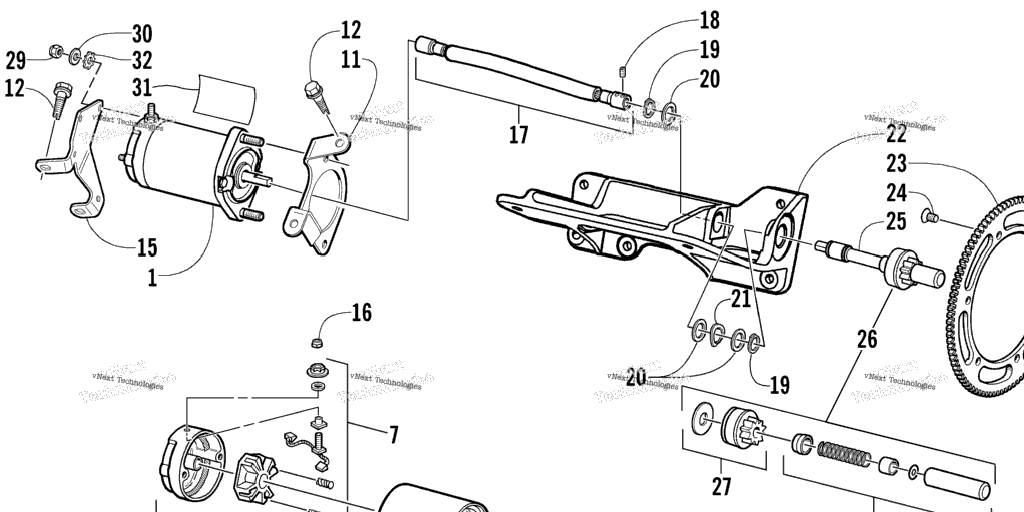 Схема узла Сборка Стартера Flex-Drive