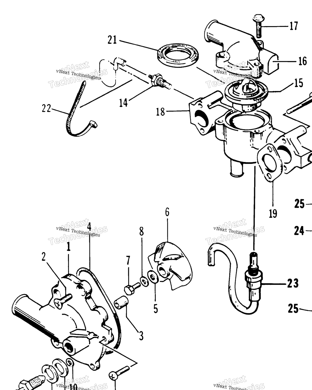 Схема узла Помпа Воды/Водяной Коллектор