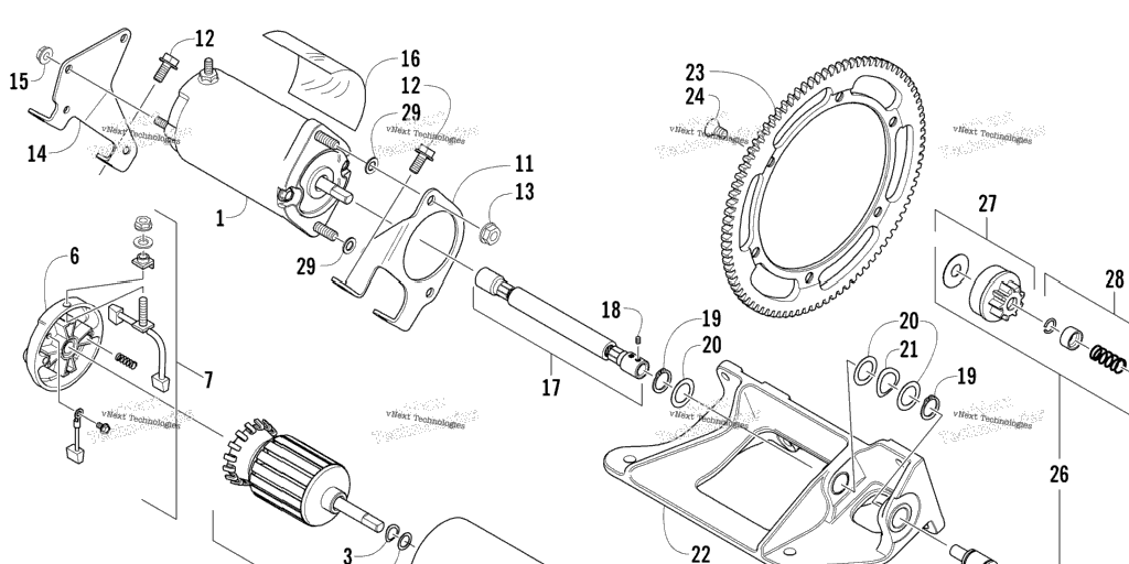 Схема узла Сборка Стартера Flex-Drive