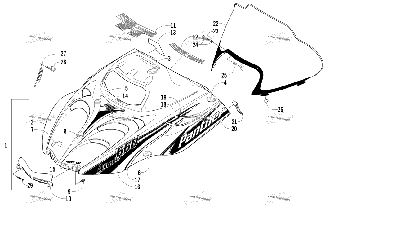 Схема узла Крышка И Сборка Ветрового Стекла