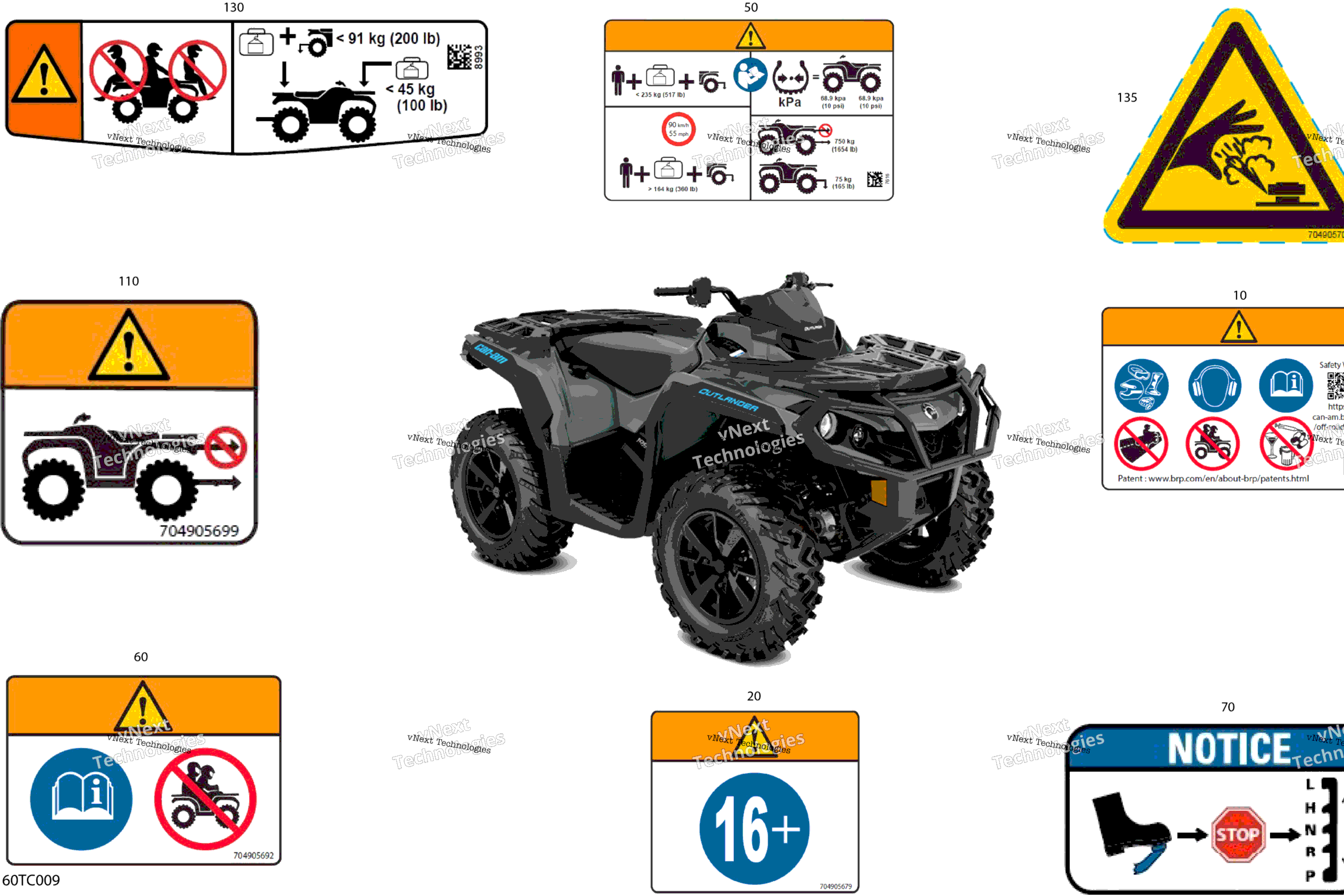 Схема узла Корпус - Предупреждающие Наклейки