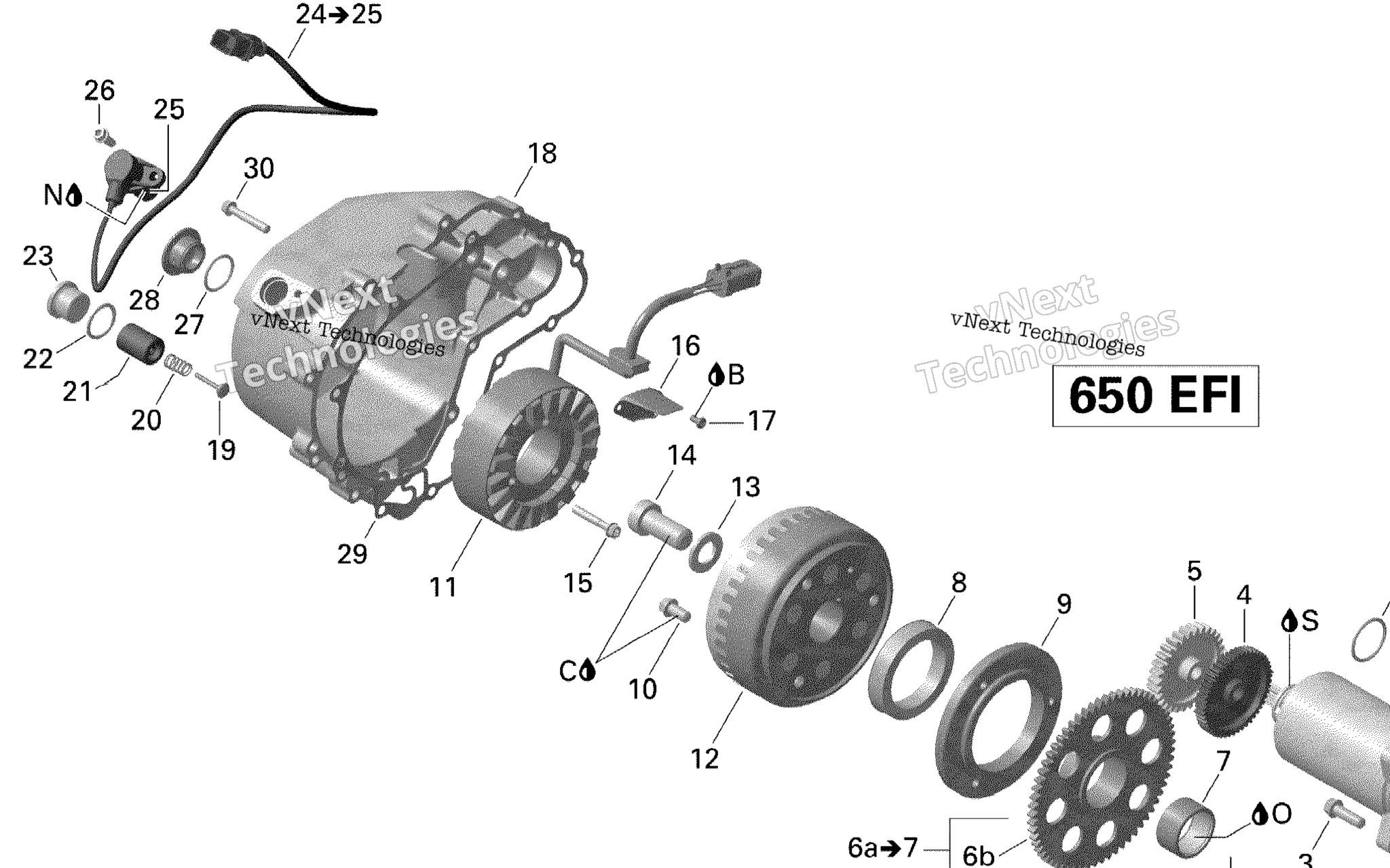 Схема узла Магнето И Электрический Стартер