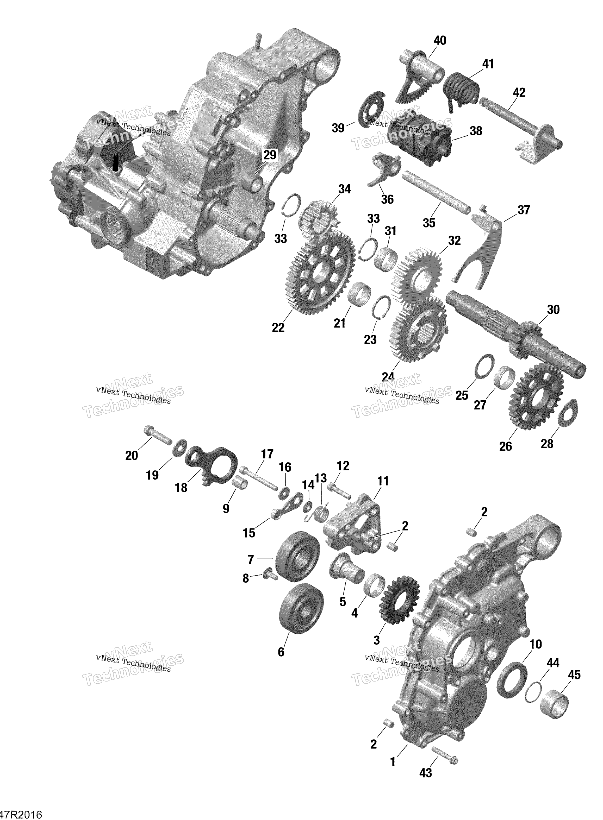 Схема узла Rotax - Коробка Передач 2 - 420686216 - Xt - Xtp