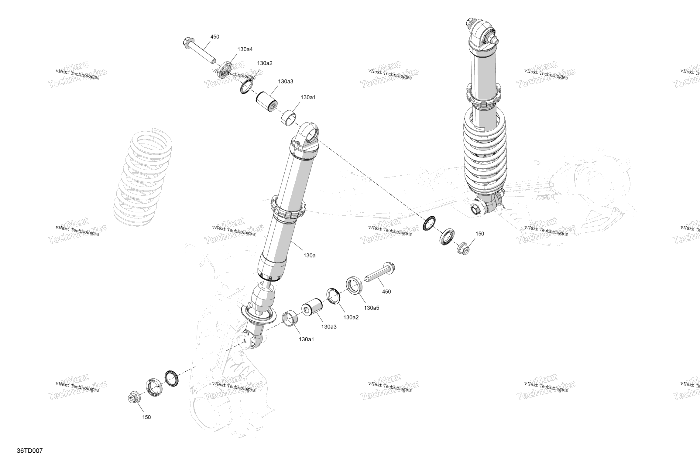 Схема узла Подвеска - Задние Амортизаторы