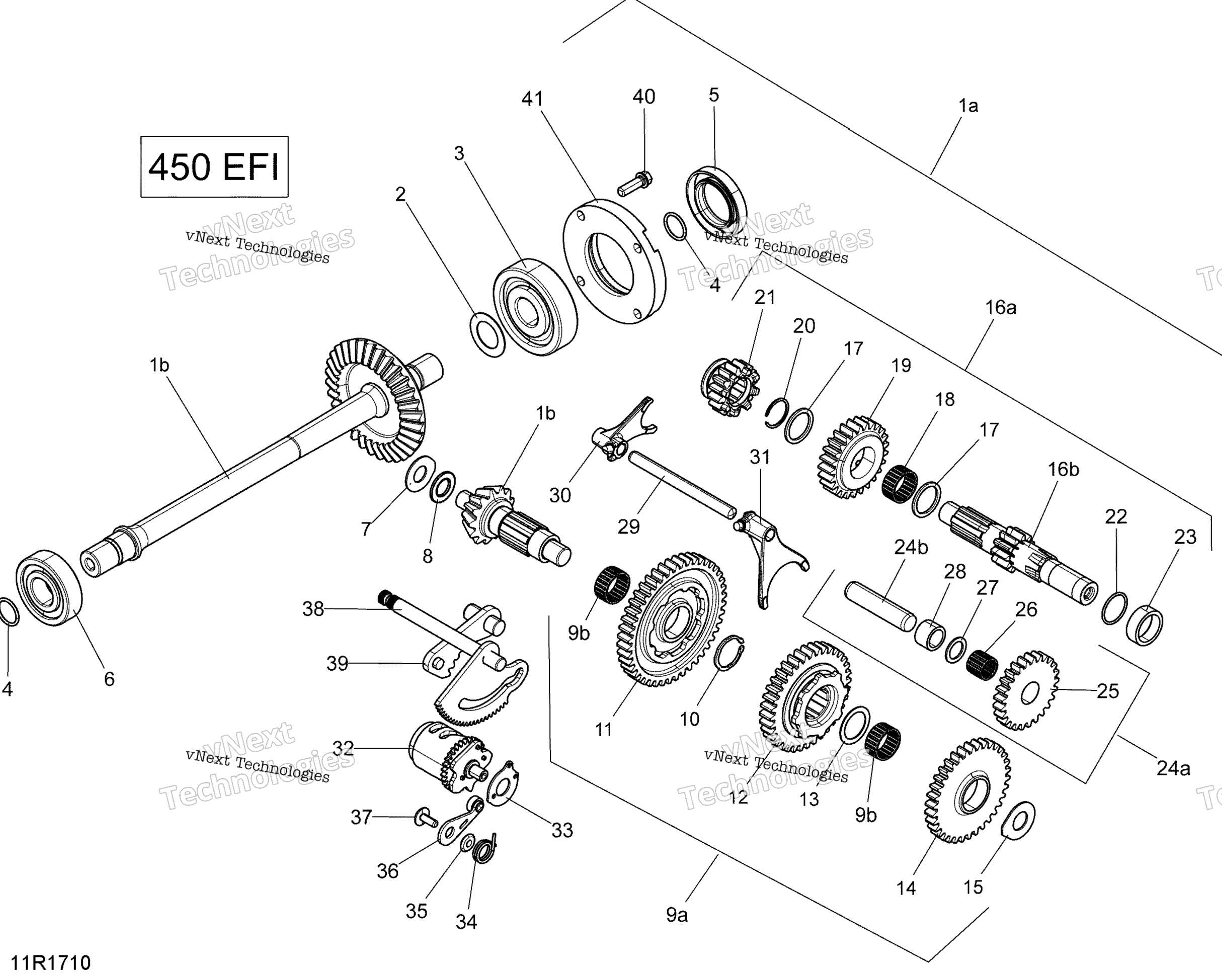 Схема узла Смена Трансмиссии - 450 Efi