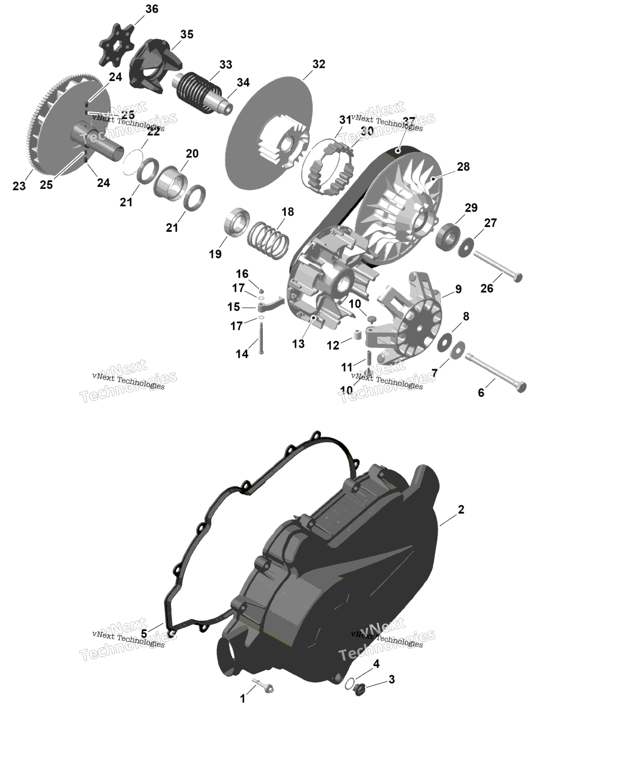 Схема узла Rotax - Cvt