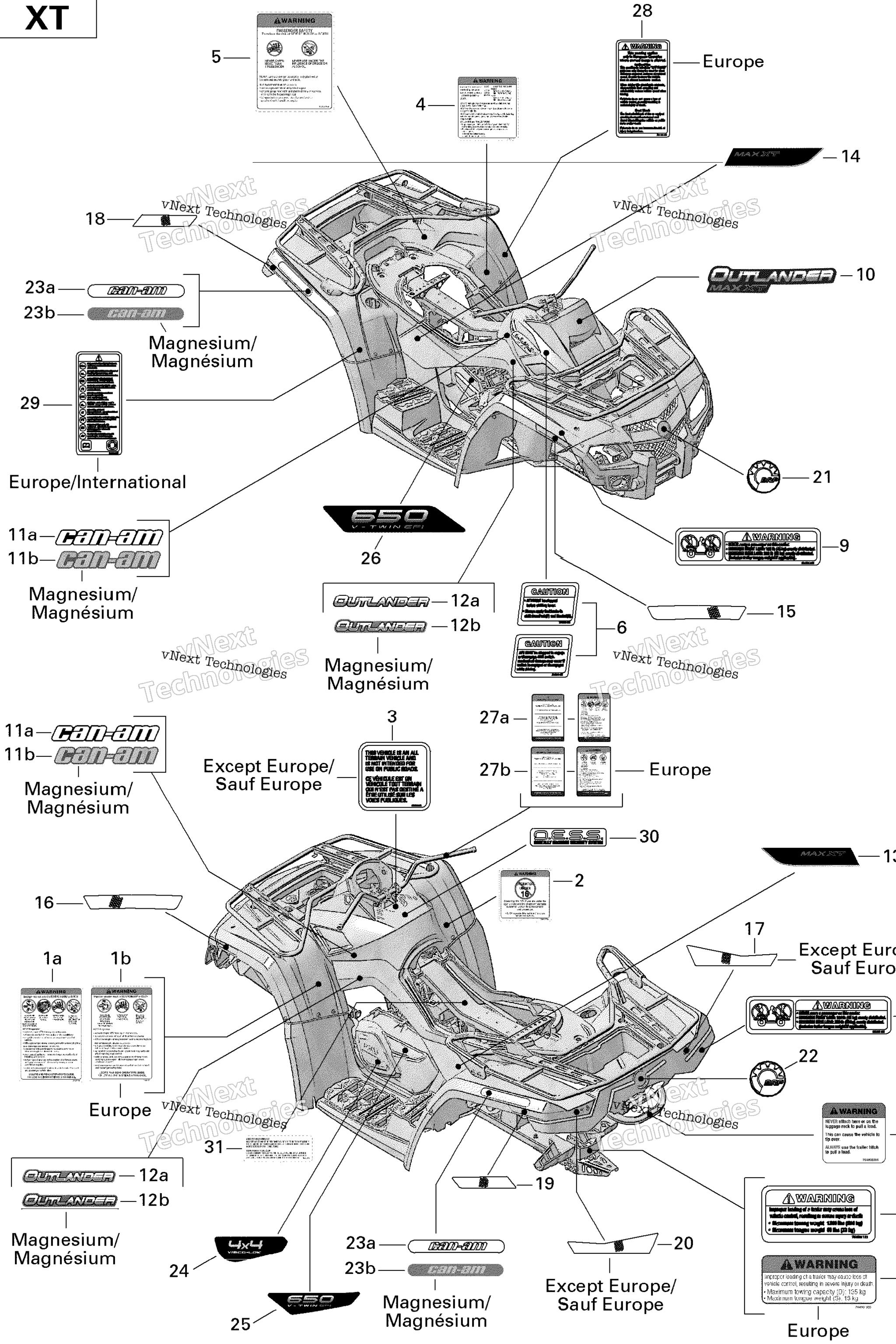 Схема узла Наклейки Xt