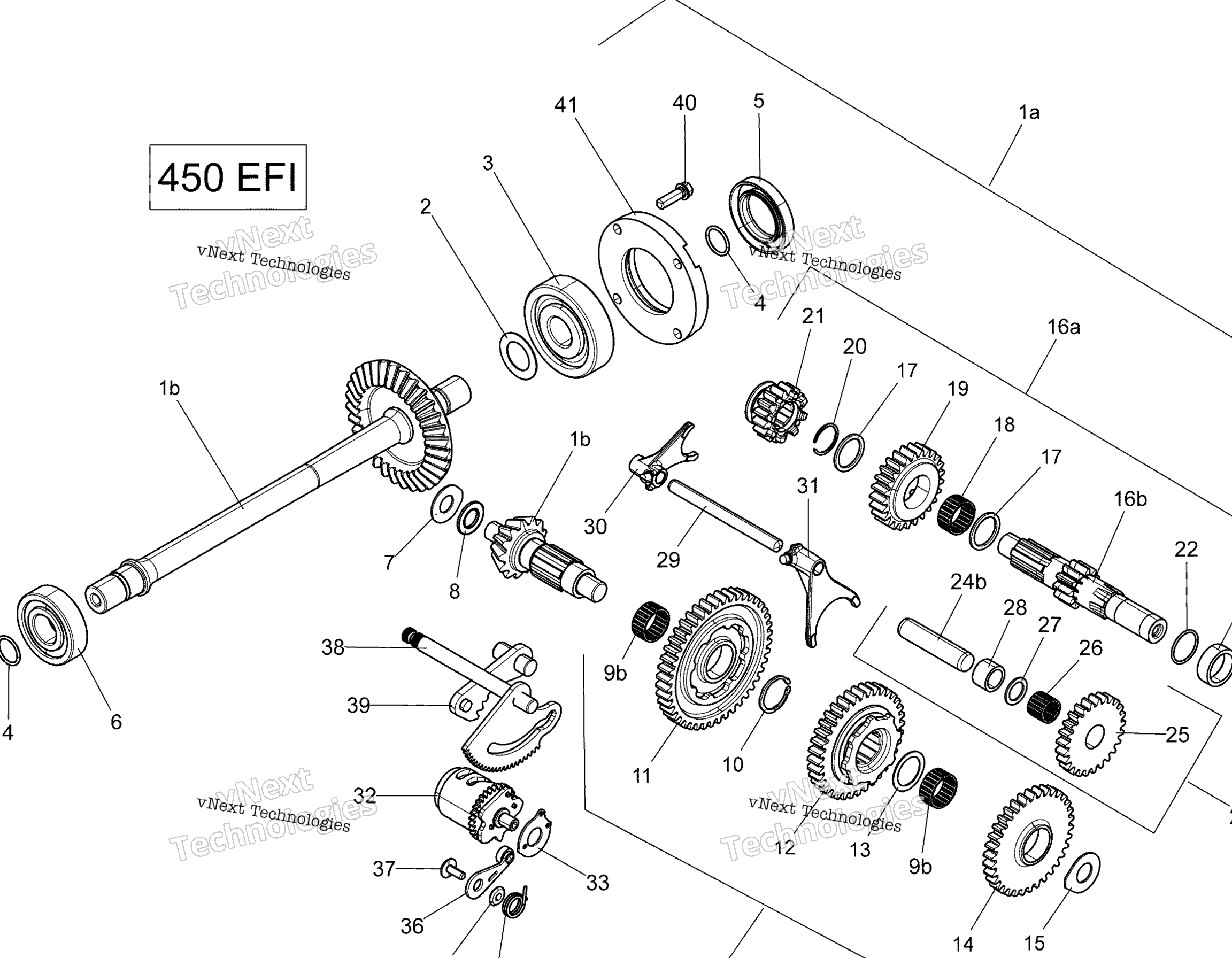 Схема узла Смена Трансмиссии - 450 Efi