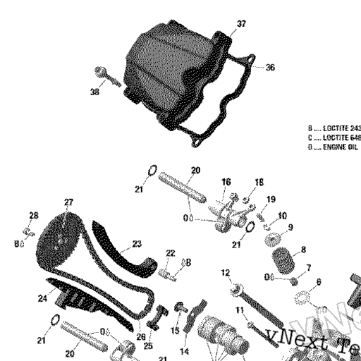 Схема узла Головка Цилиндра, Передняя - 650 Efi