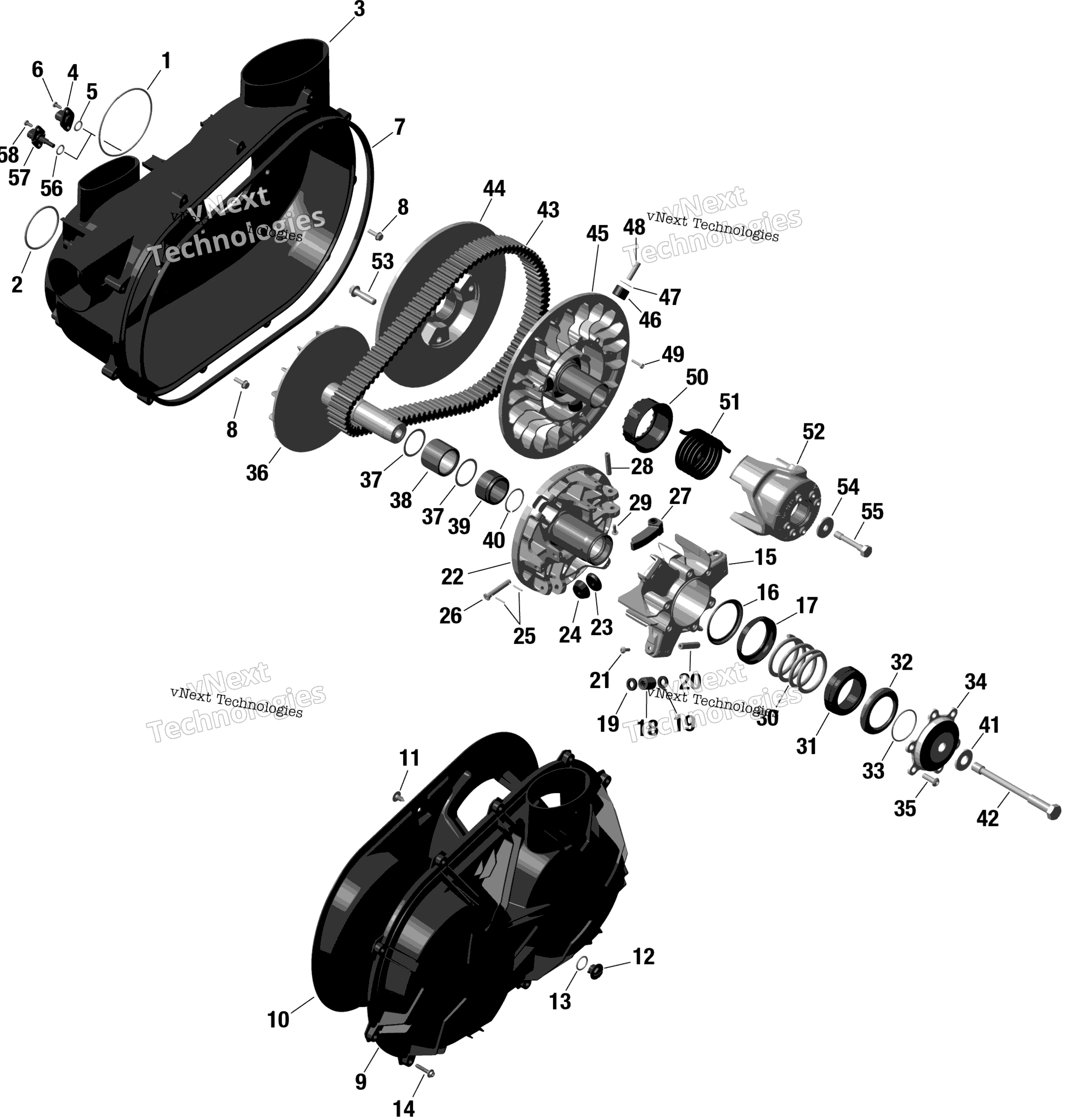 Схема узла Rotax - Cvt