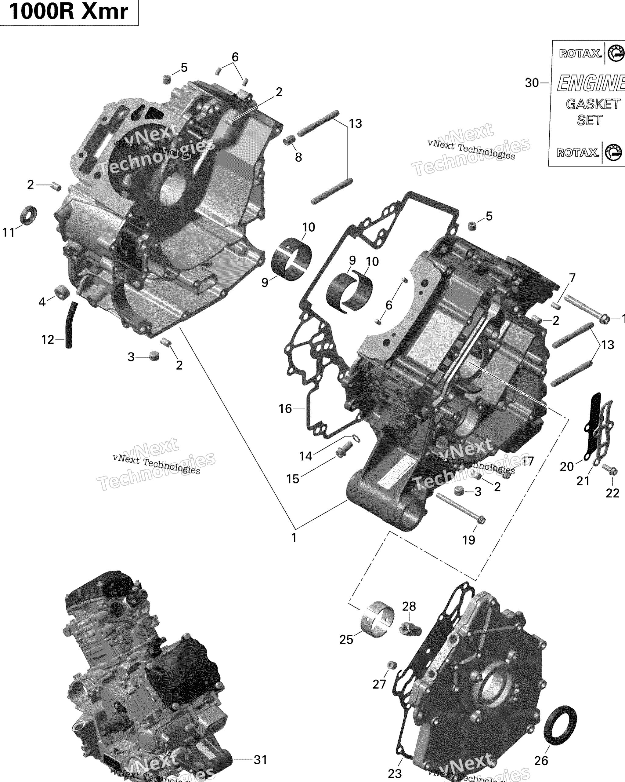 Схема узла Корпус Картера - 1000R Efi