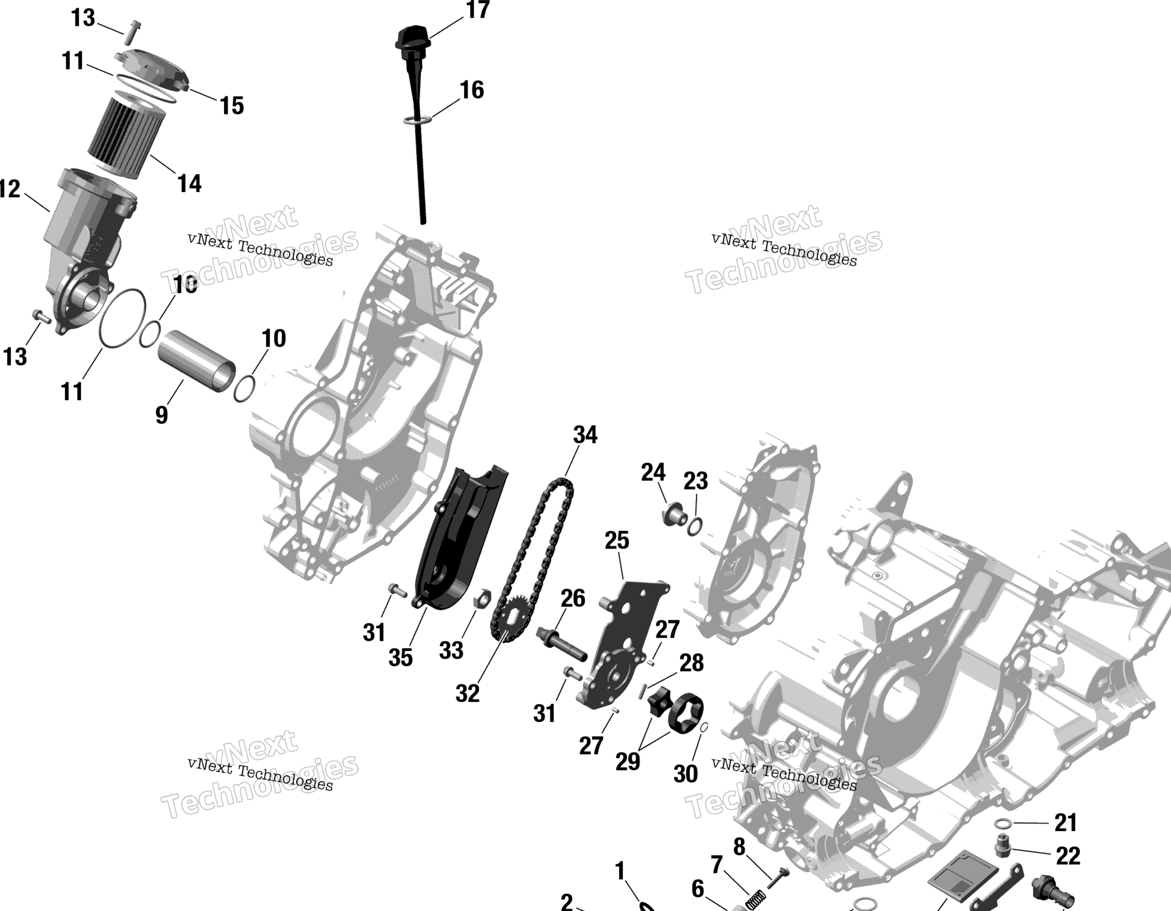 Схема узла Rotax - Смазывание Двигателя