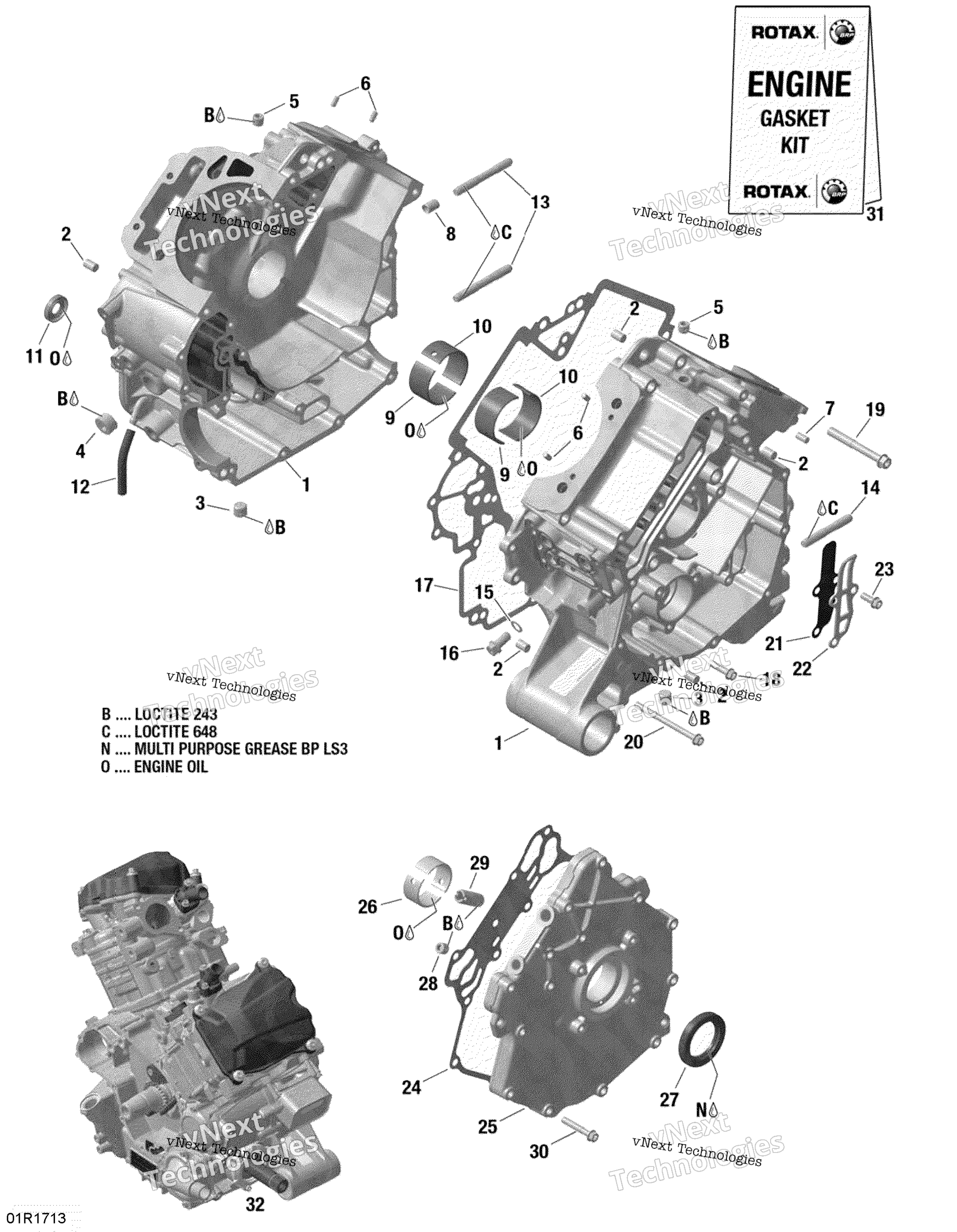 Схема узла Корпус Редуктора - 1000R Efi (Outlander Except Xxc-Xmr)