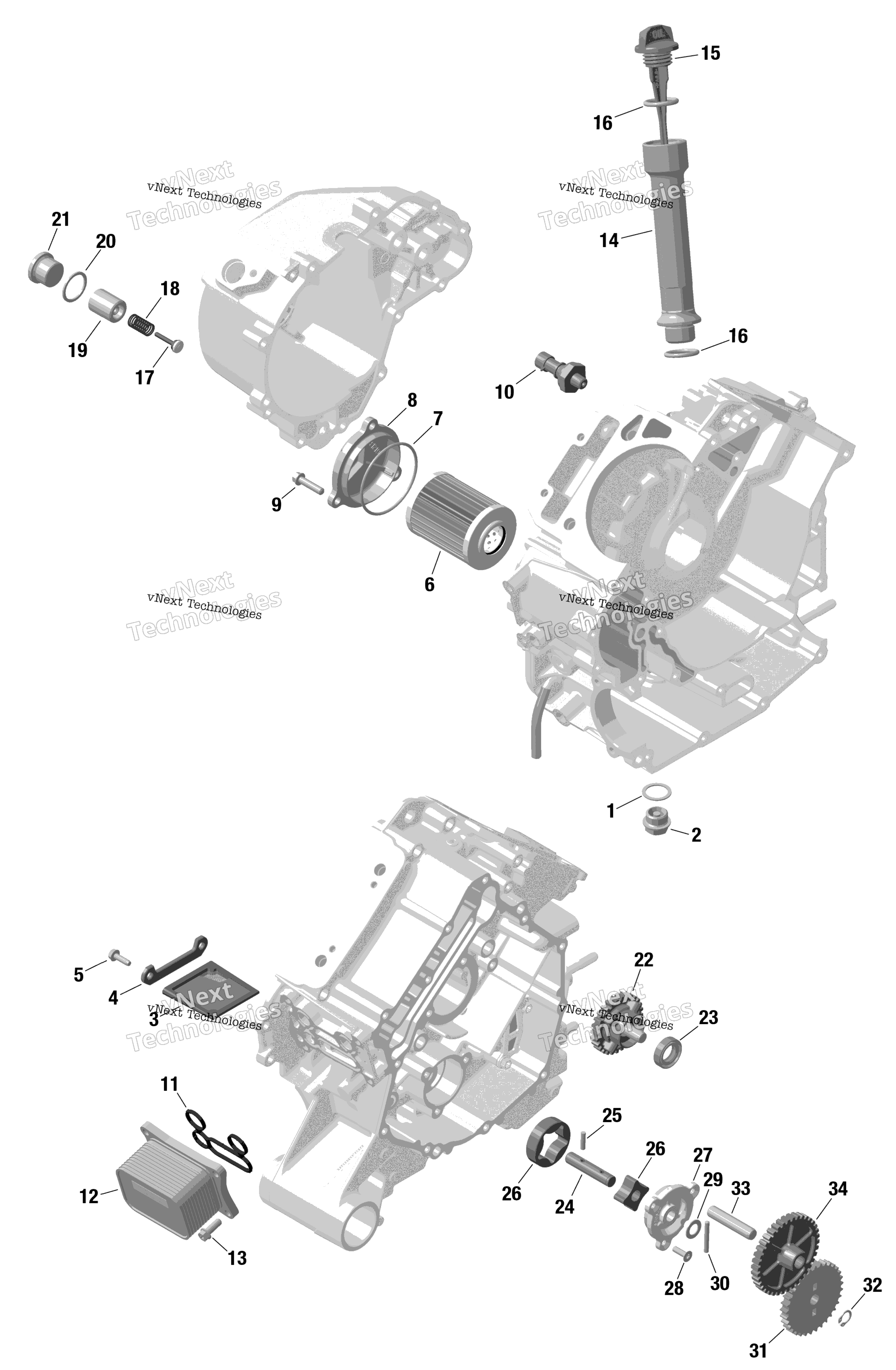 Схема узла Rotax - Смазывание Двигателя