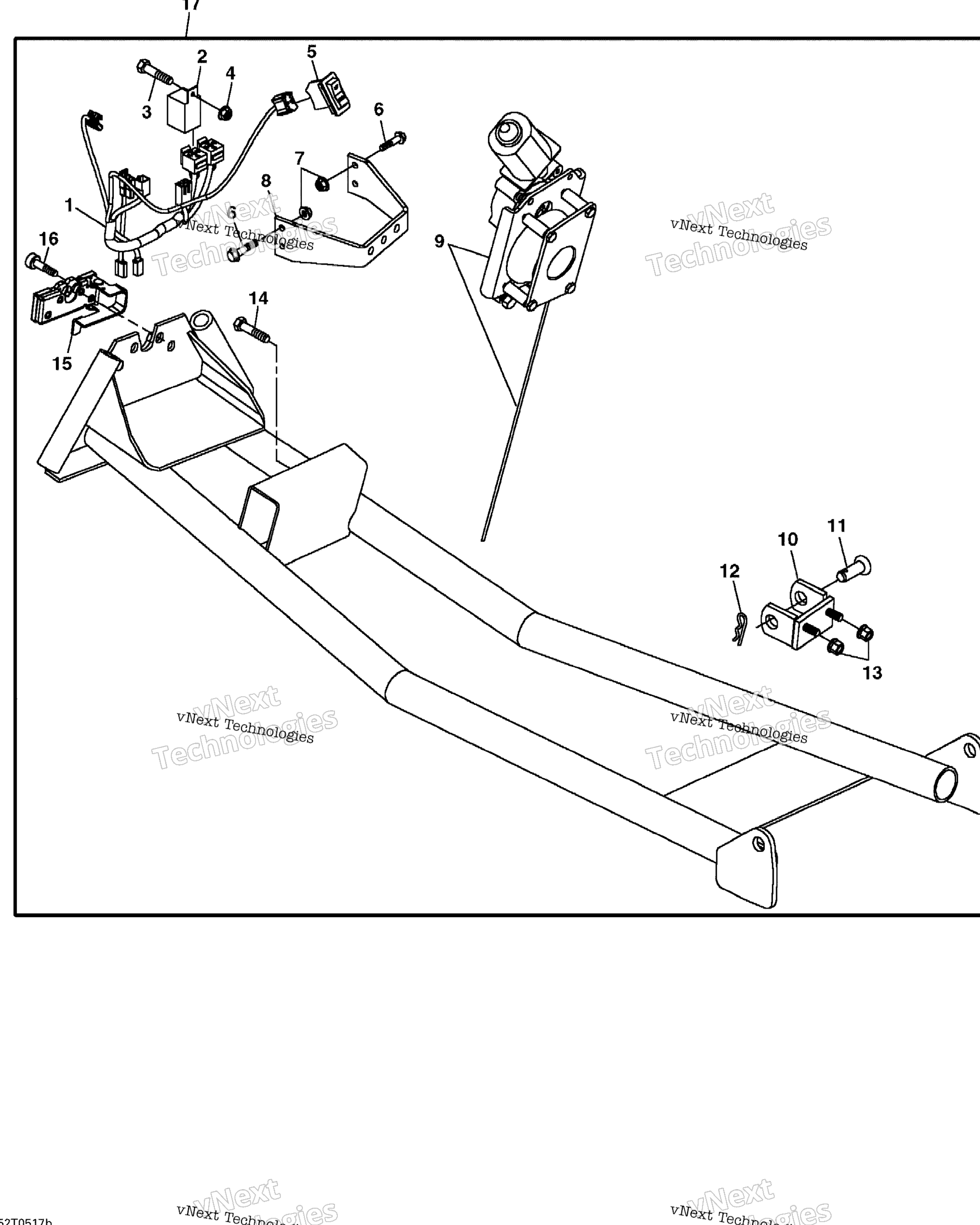 Схема узла Дополнительная Монтажная Рама, Передний Нож