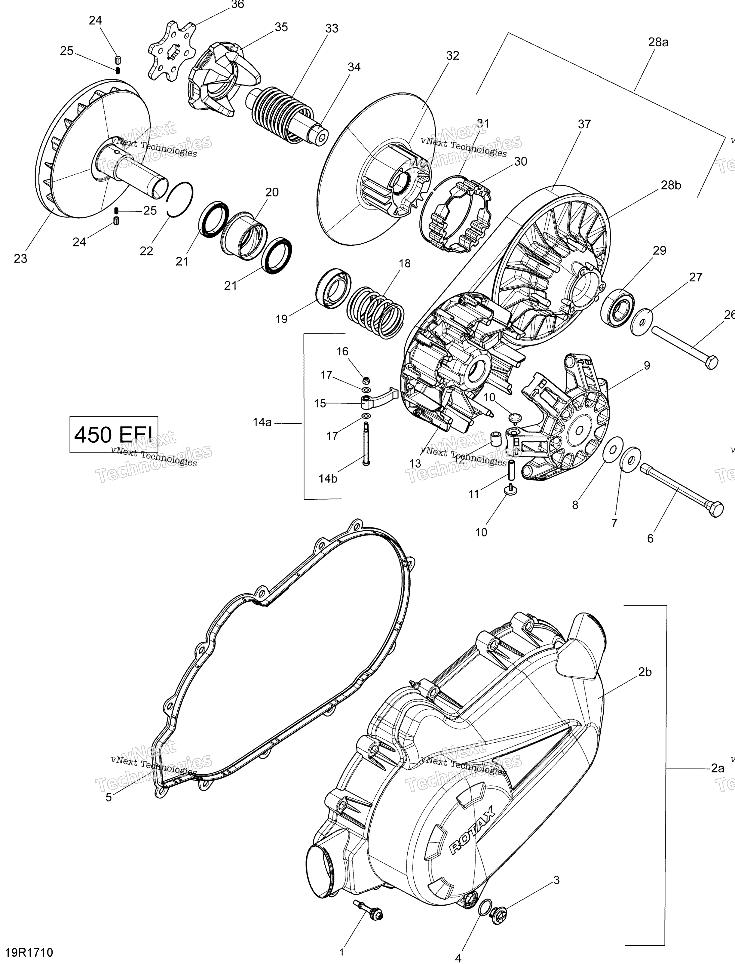 Схема узла Трансмиссии - 450 Efi