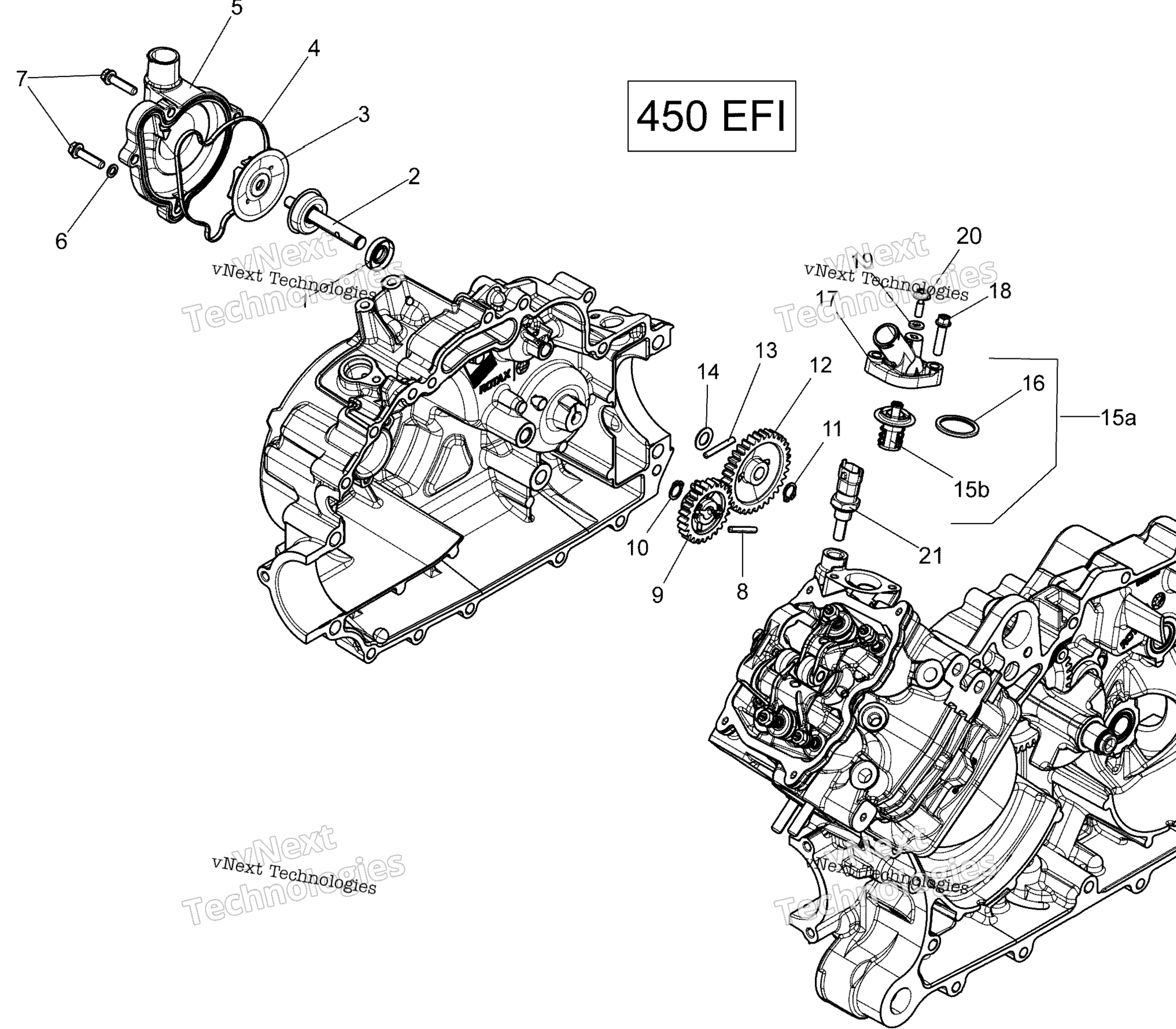 Схема узла Охлаждение Двигателя - 450 Efi