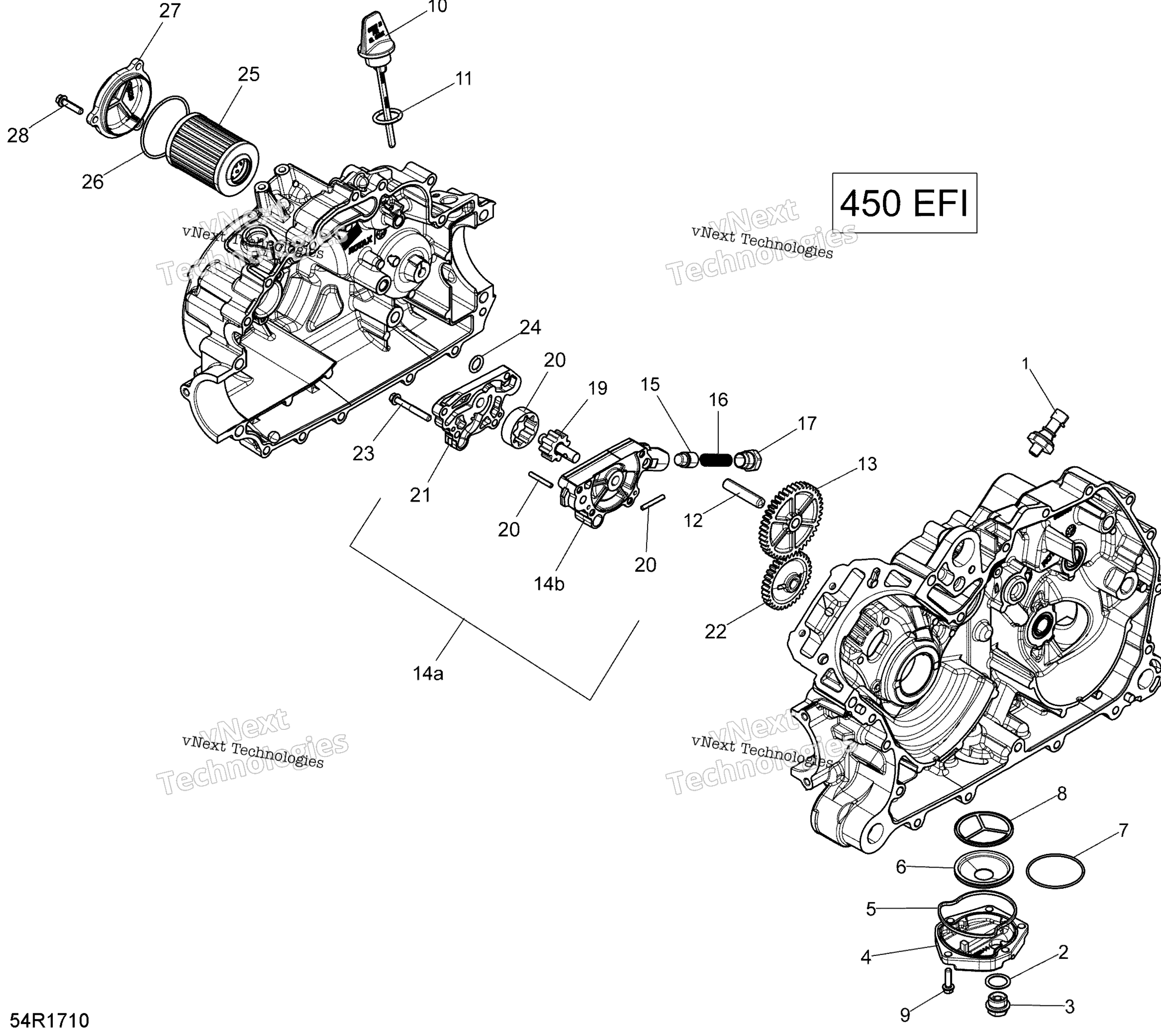 Схема узла Смазка Двигателя - 450 Efi