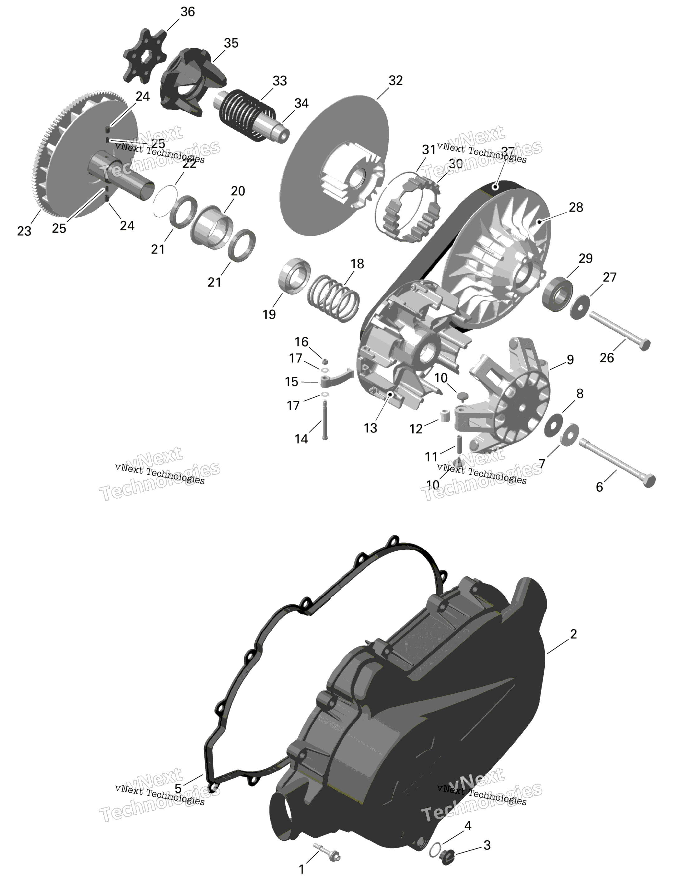 Схема узла Rotax - Cvt