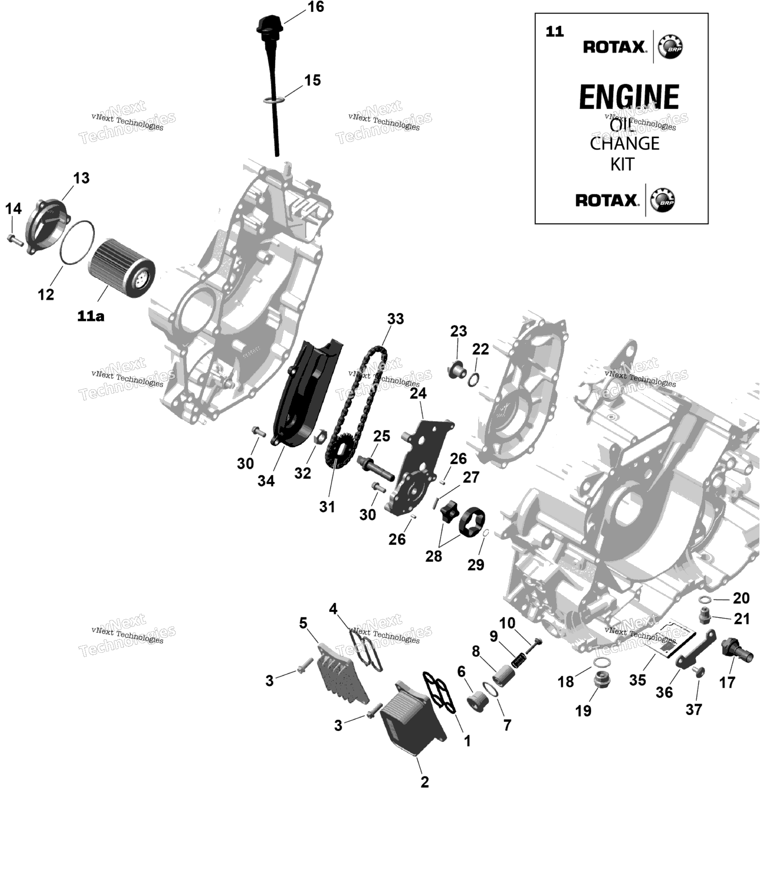 Схема узла Rotax - Смазывание Двигателя