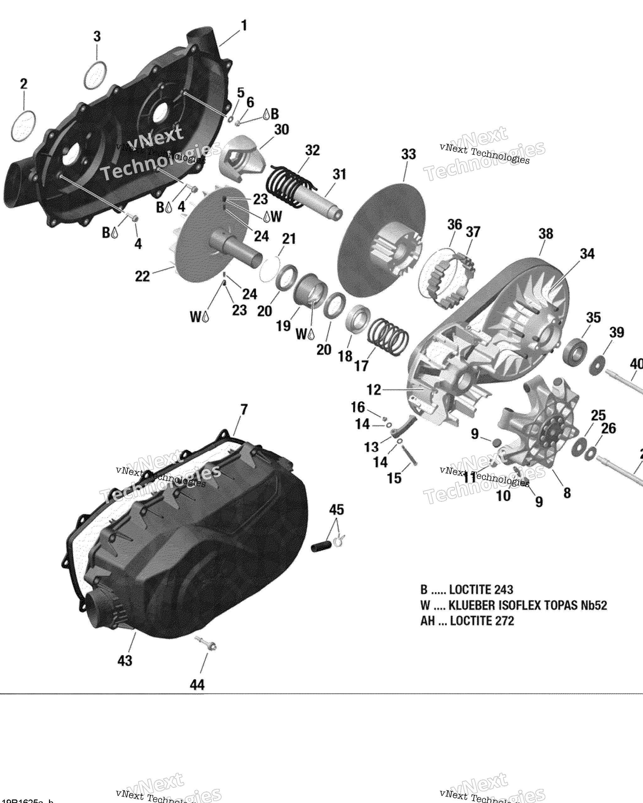Схема узла Трансмиссии - 1000R Efi (Outlander Package Xmr)