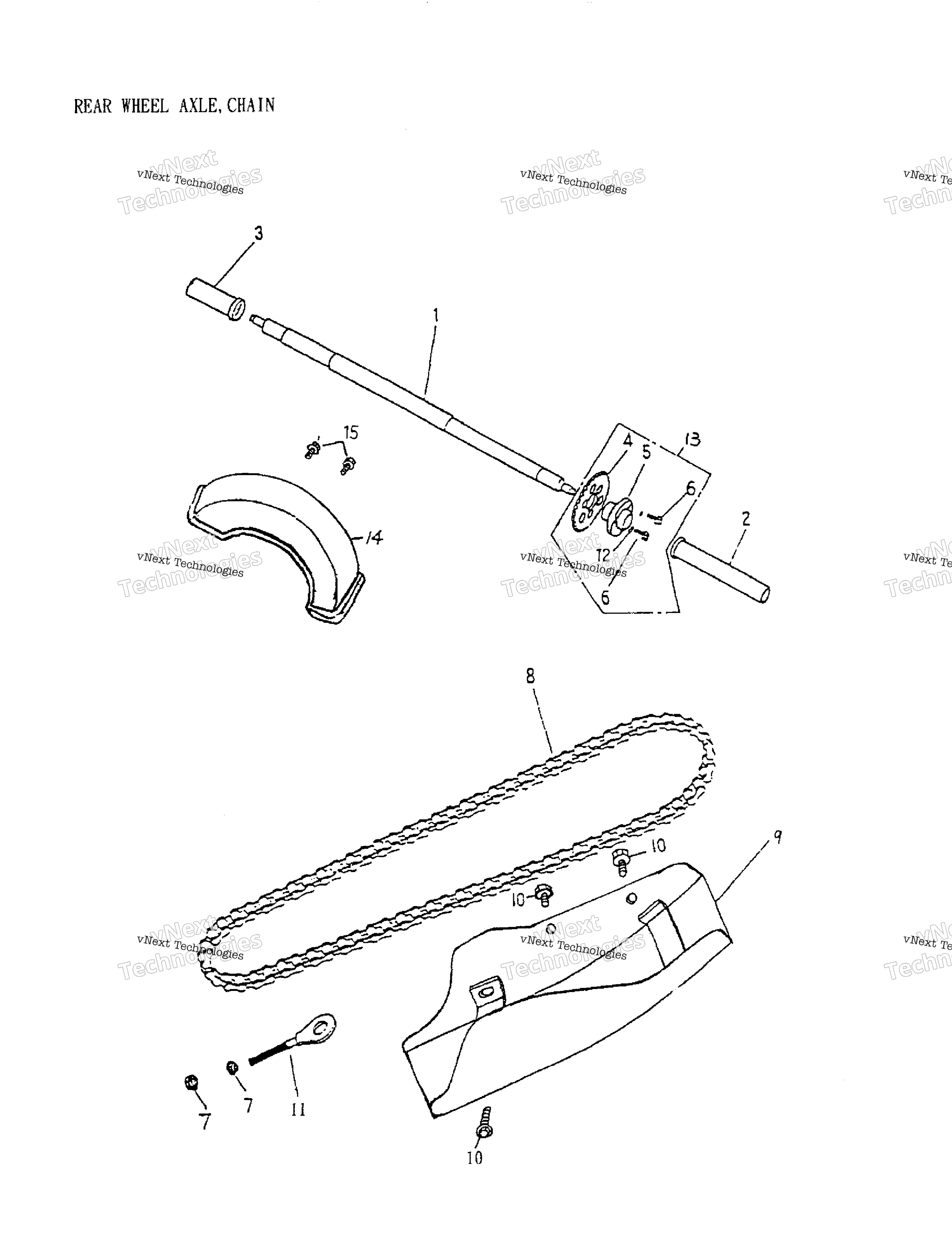 Схема узла Задний Колесный Ось, Цепь 172-26