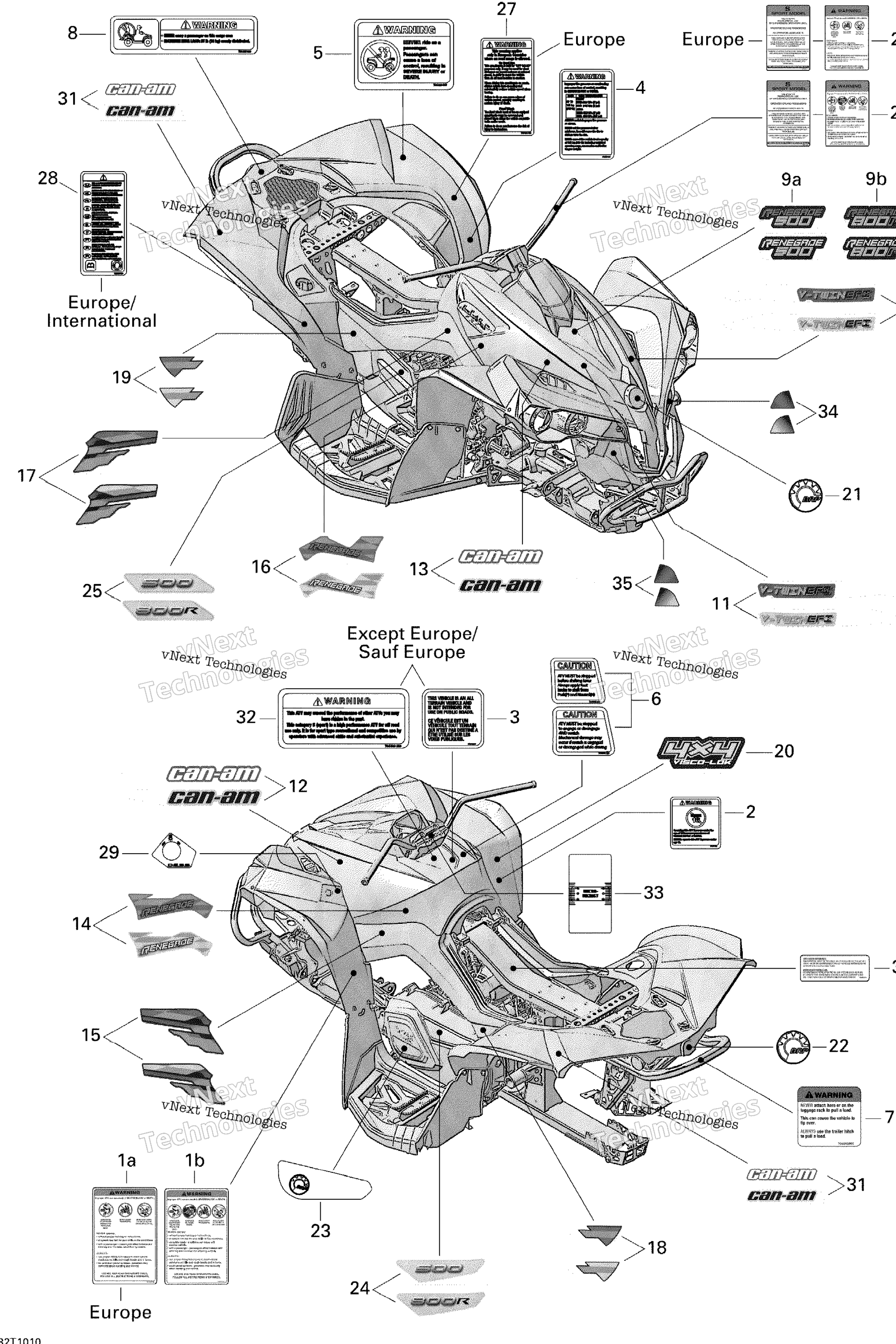 Схема узла Наклейки 800R Efi