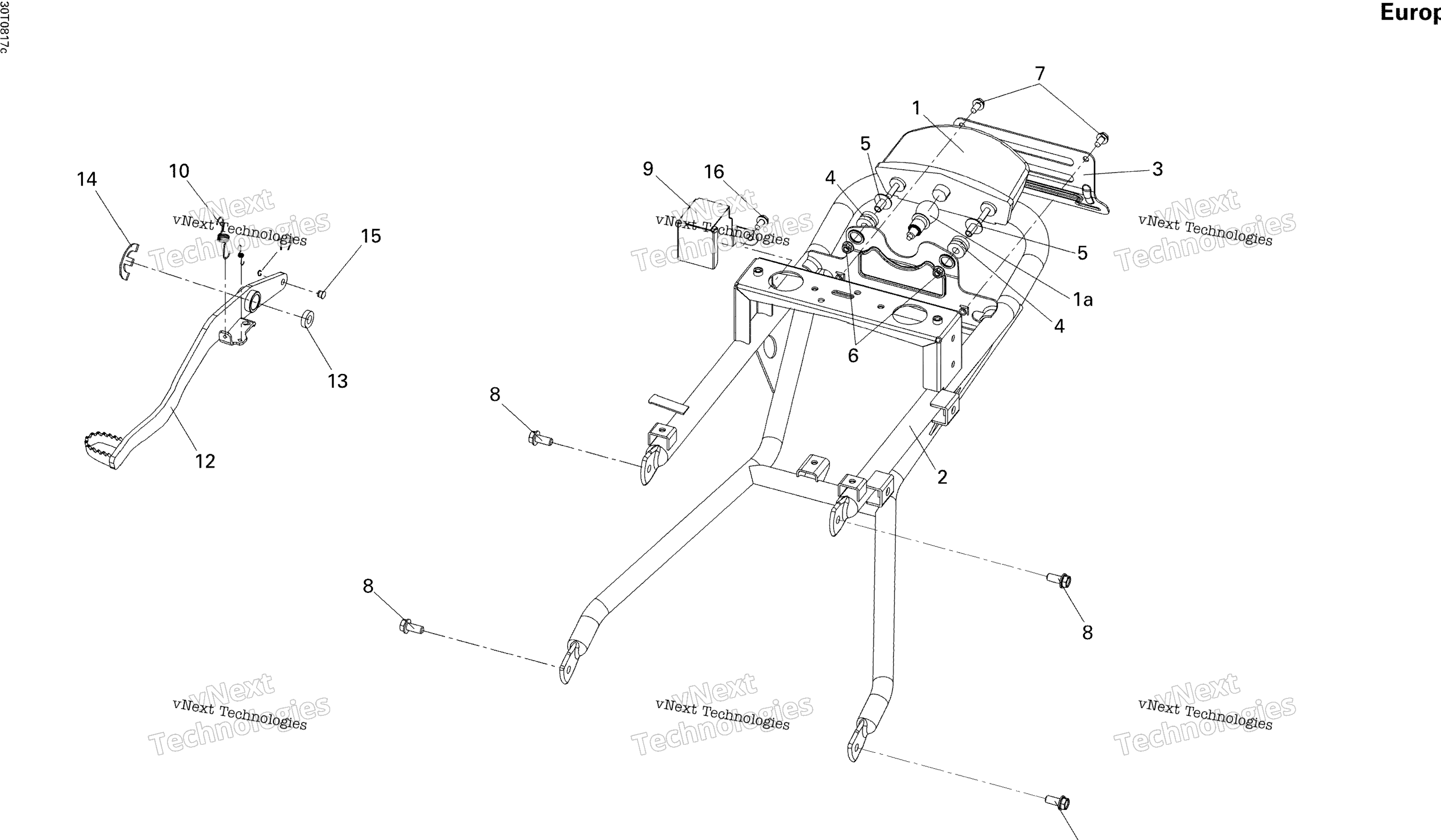 Схема узла Задняя Рамка Европа