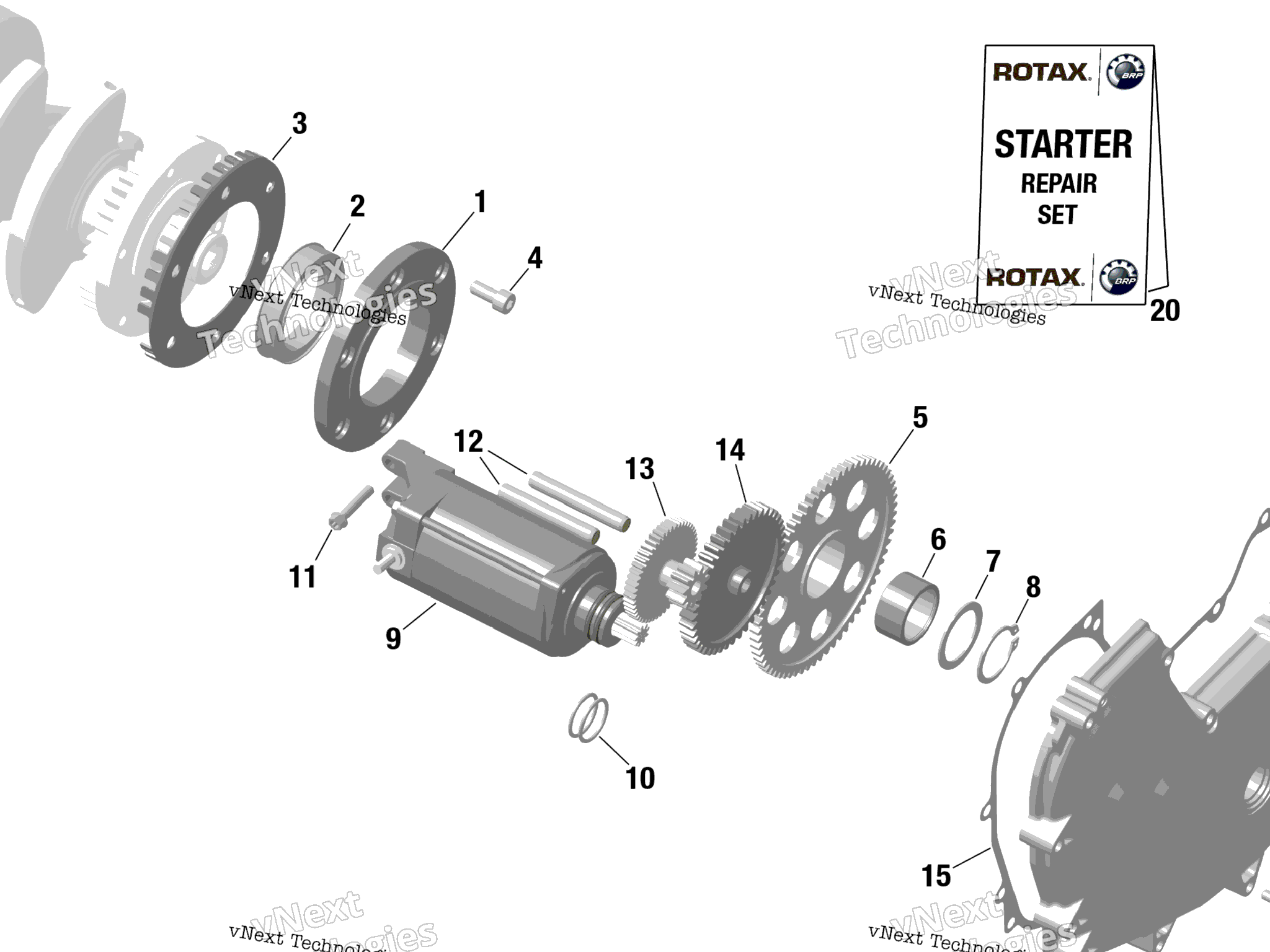 Схема узла Rotax - Электрический Стартер