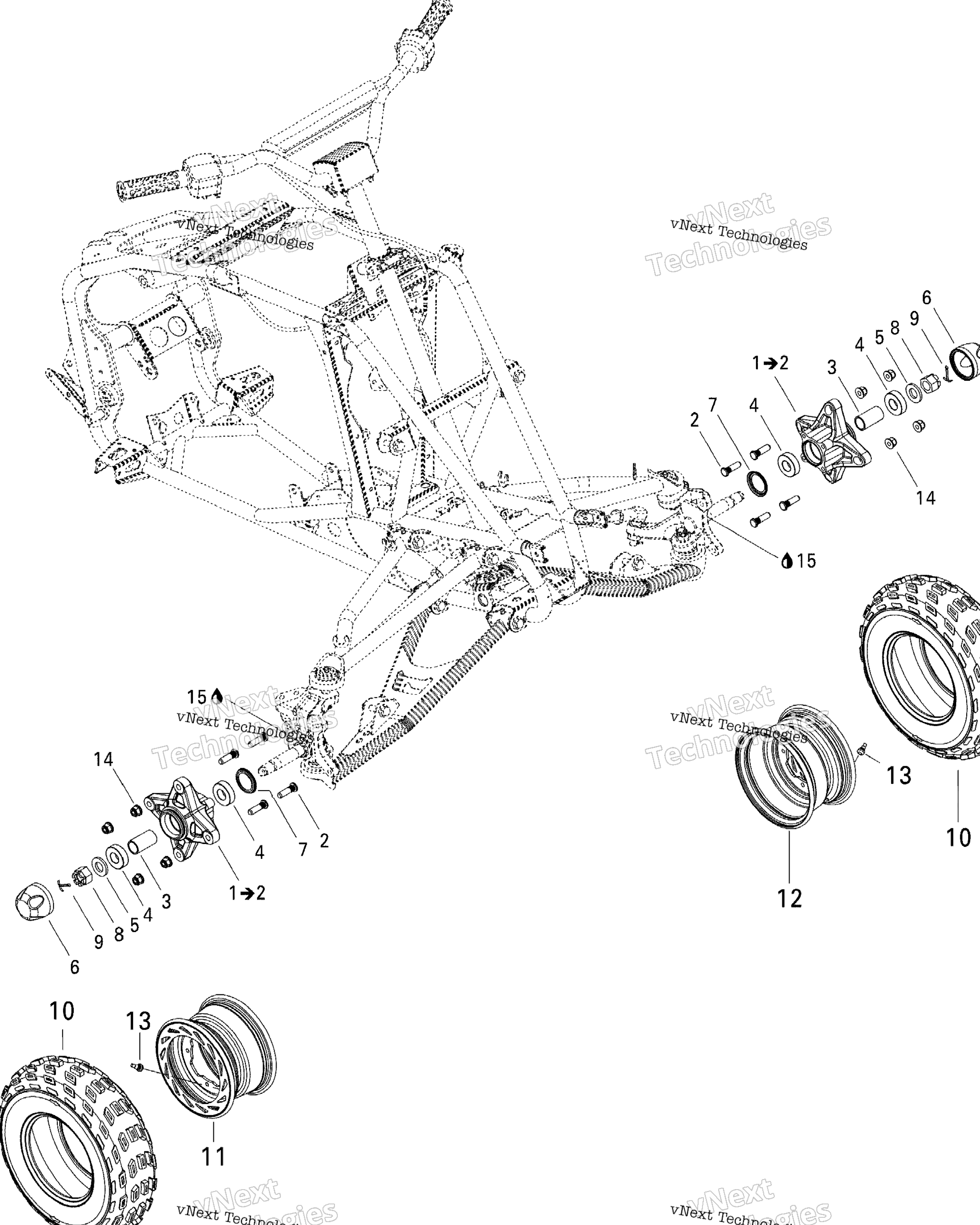 Схема узла Система Привода, Передняя