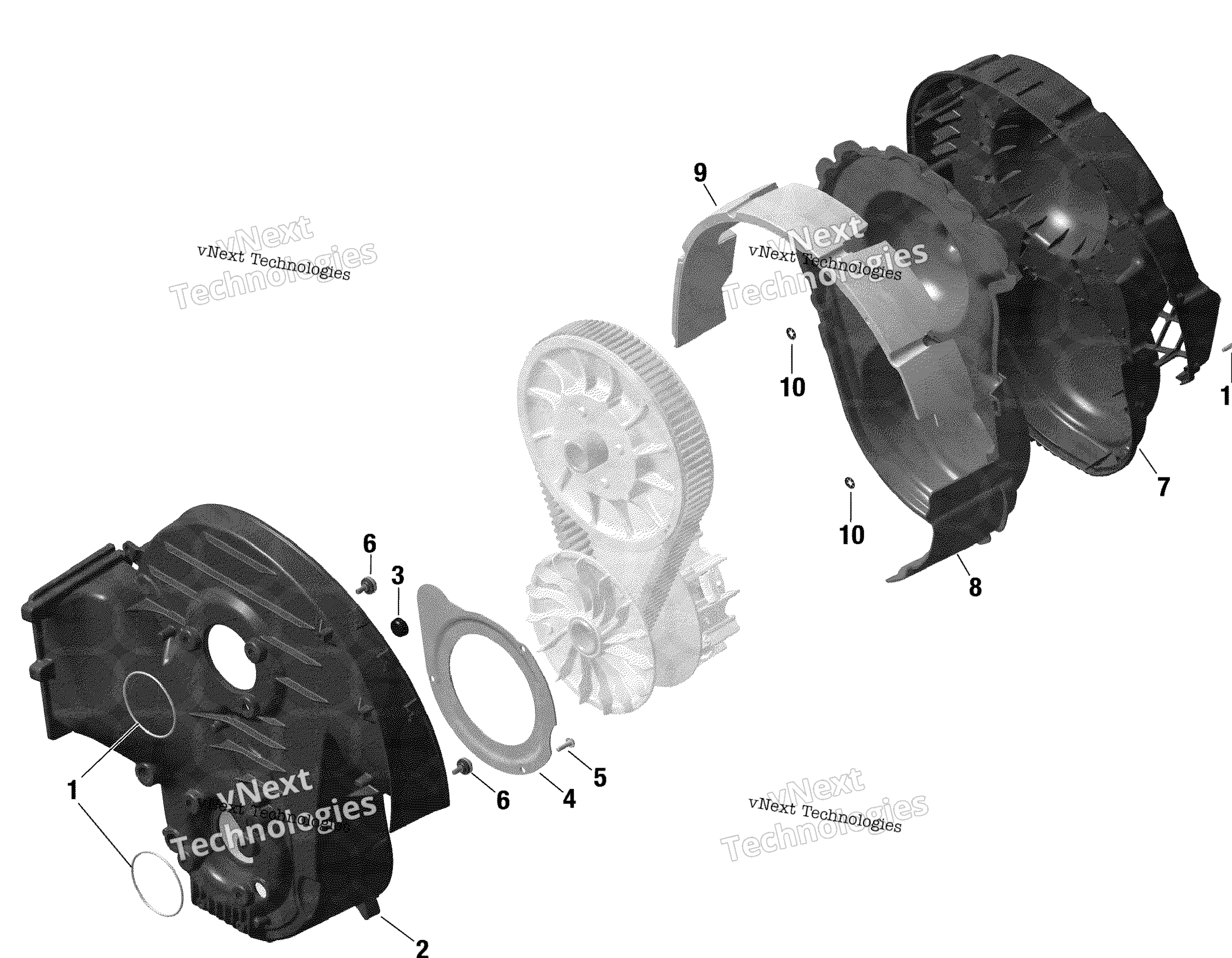 Схема узла Коробка Передач - Крышка Cvt - 900 Ace