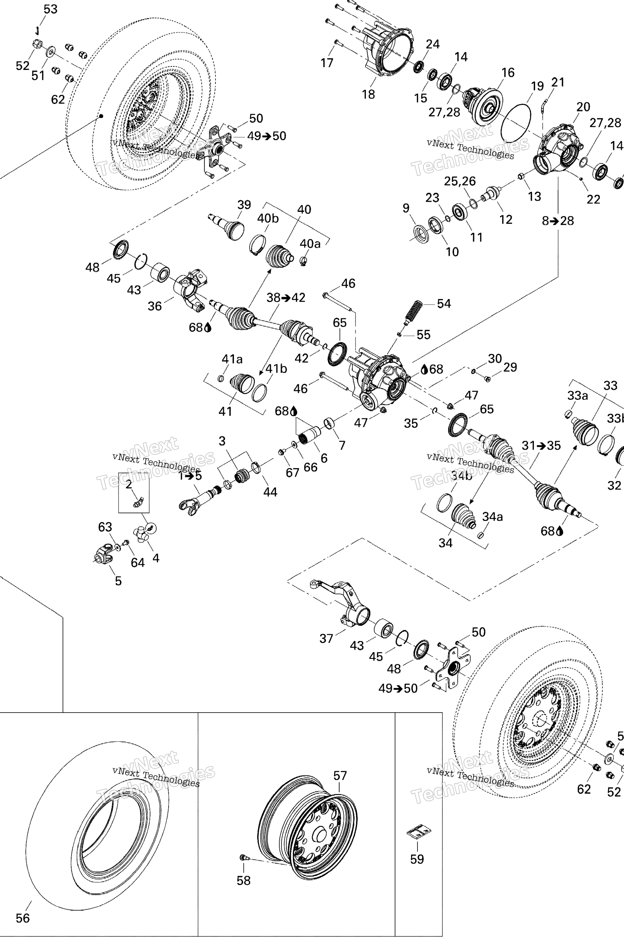 Схема узла Система Привода Передняя 800R Efi