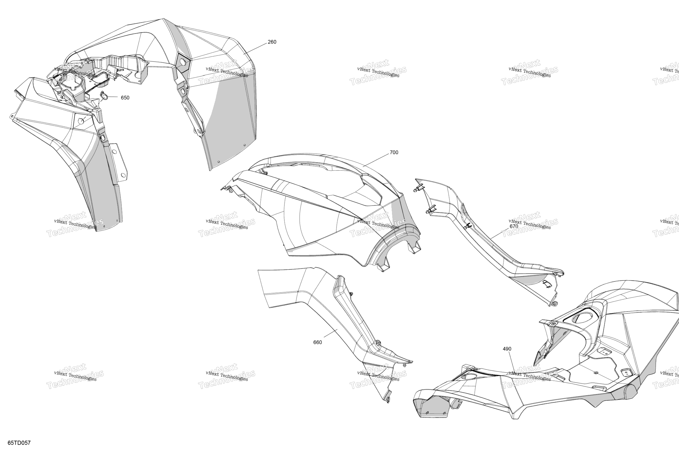 Схема узла Кузов - Комплект Крыльев