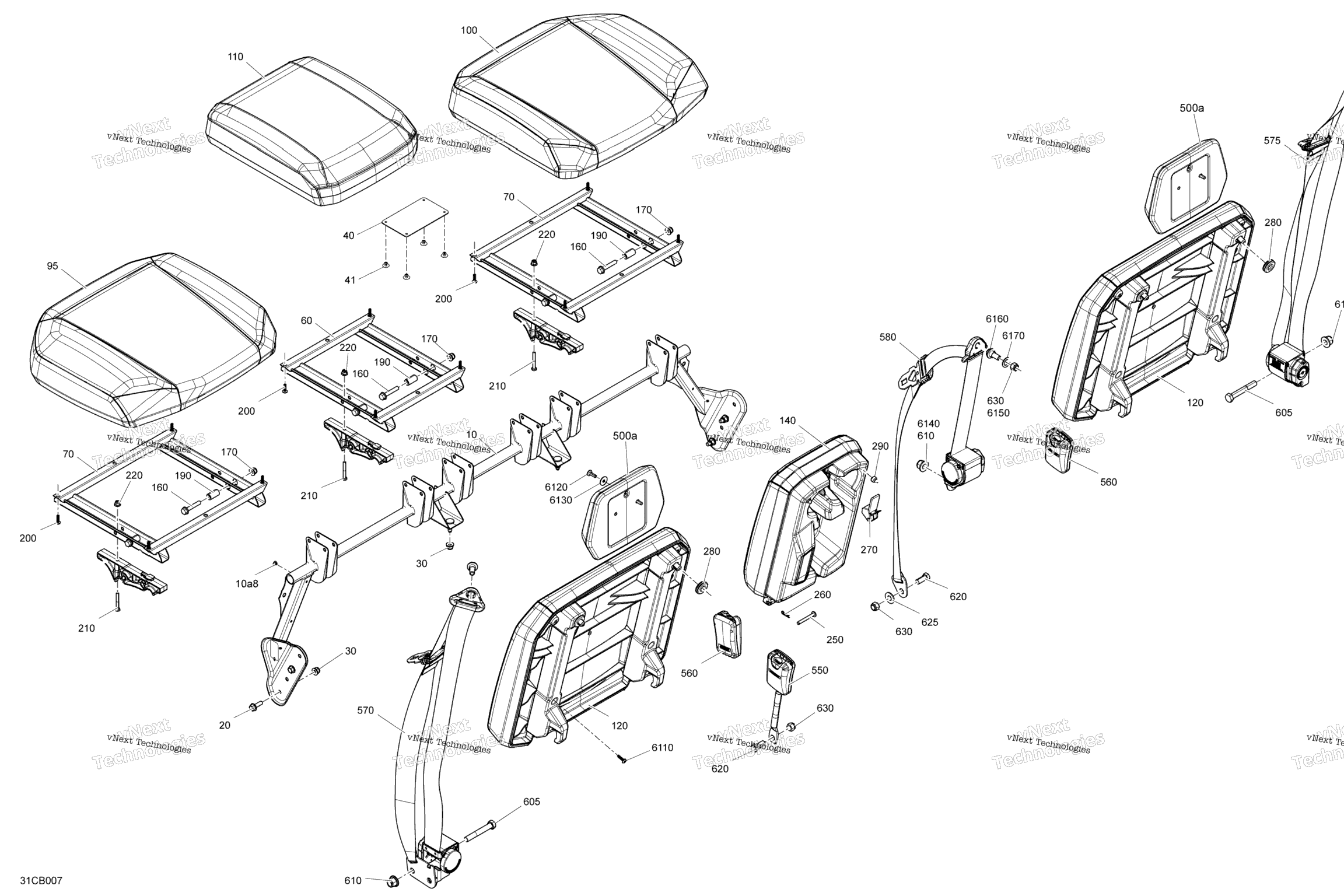 Схема узла Корпус - Сиденье - Задняя Секция