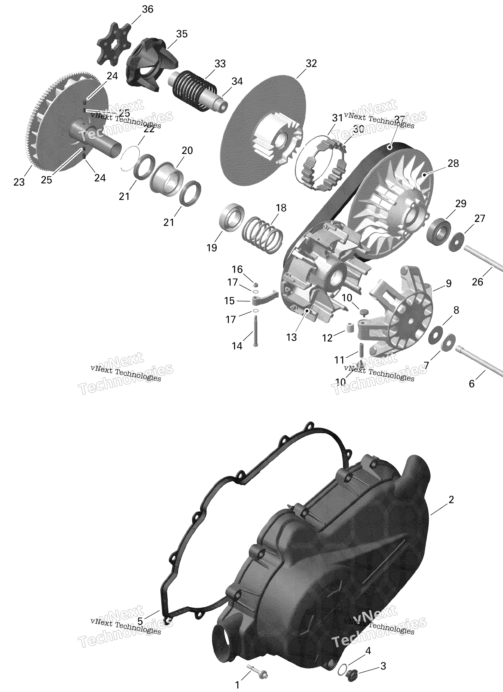 Схема узла Rotax - Трансмиссии - 450