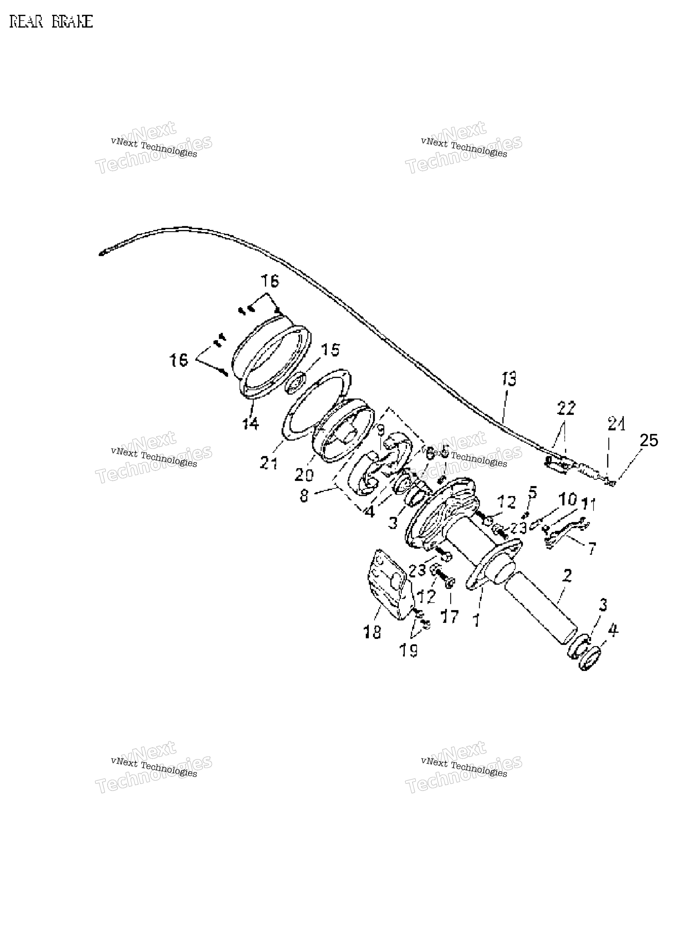 Схема узла Задний Тормоз