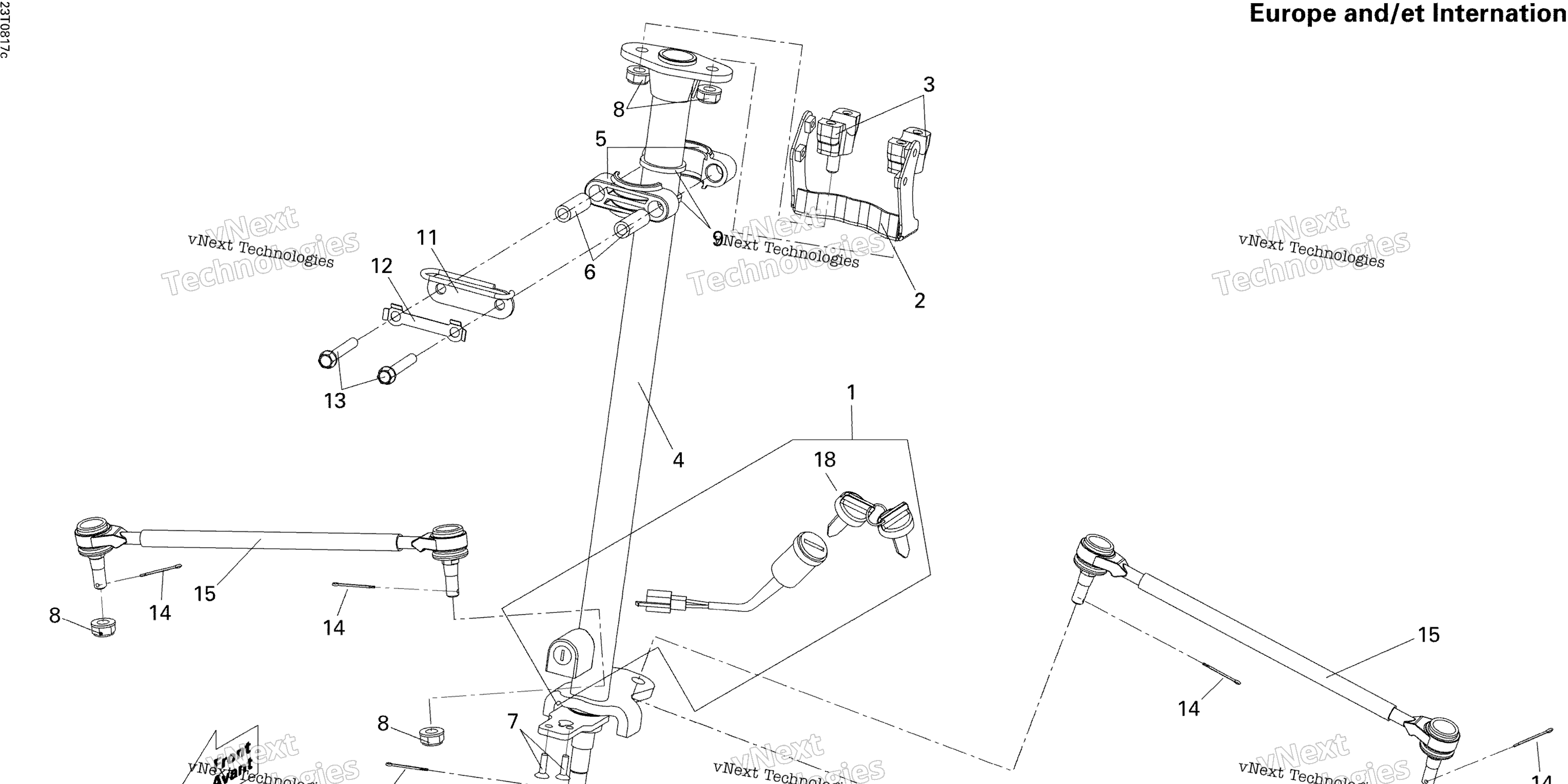 Схема узла Рулевая Тяга Европа, Международная